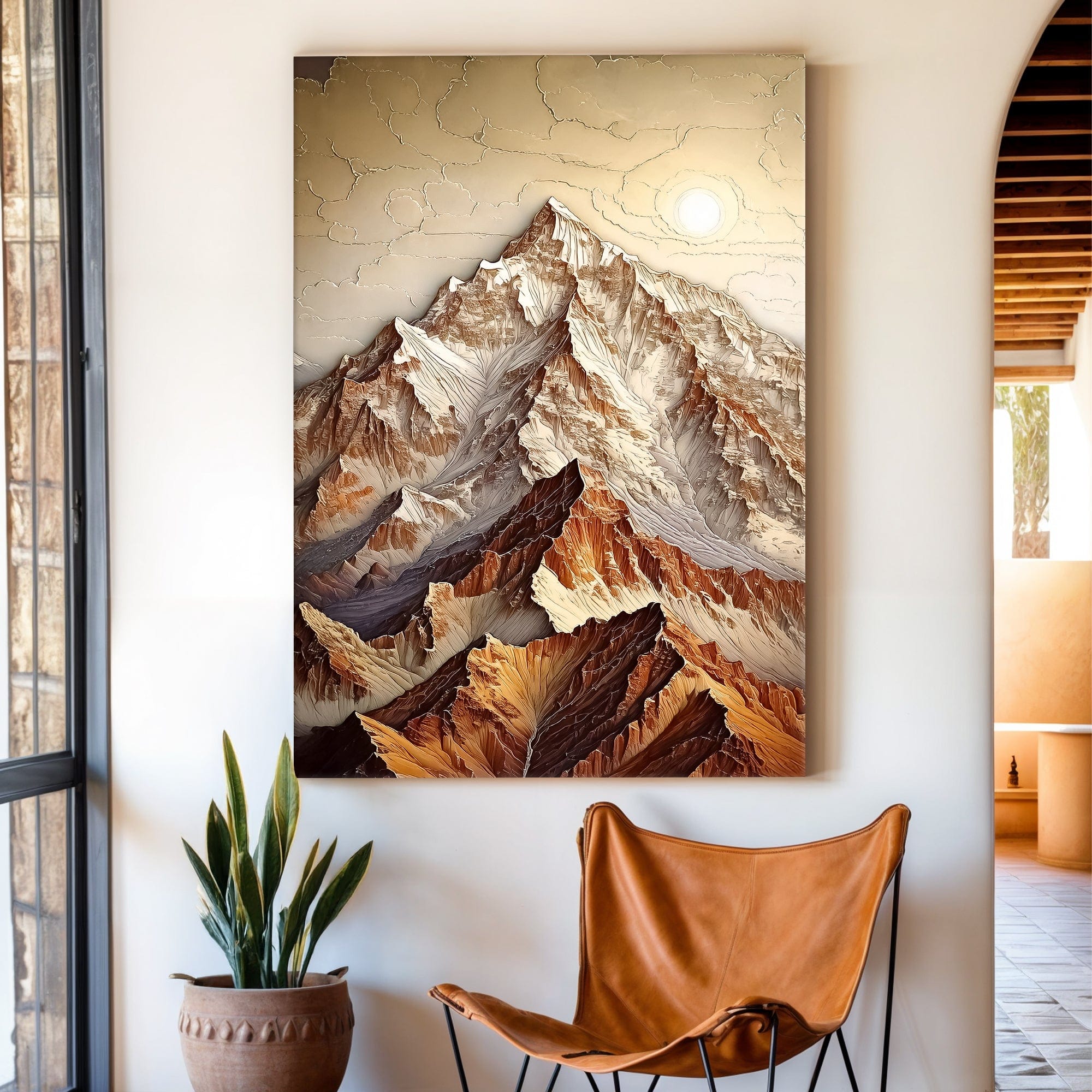 Tailored Canvases Canvas 18x12 inch Medium Premium Gallery Wrapped 3D Minimalist Mountain Wall Art