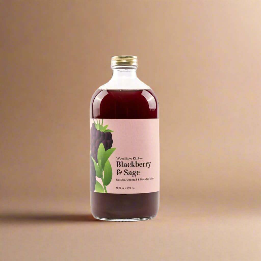 Wood Stove Kitchen Cocktail and Drink Mixers Blackberry & Sage Mixer, 16 fl oz