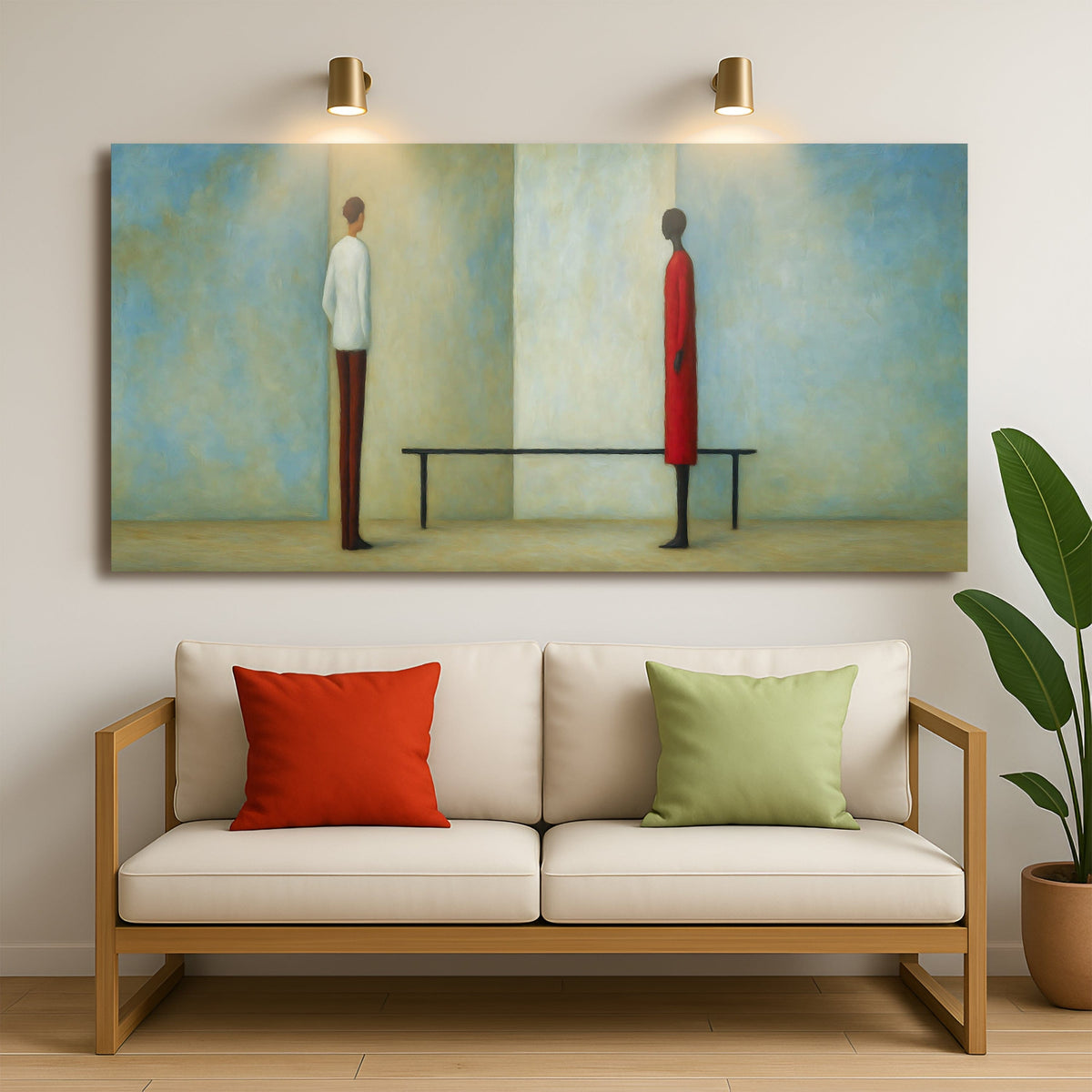 Tailored Canvases Canvas 20x10 inch Medium Premium Gallery Wrapped Confrontation Abstract Wall Art