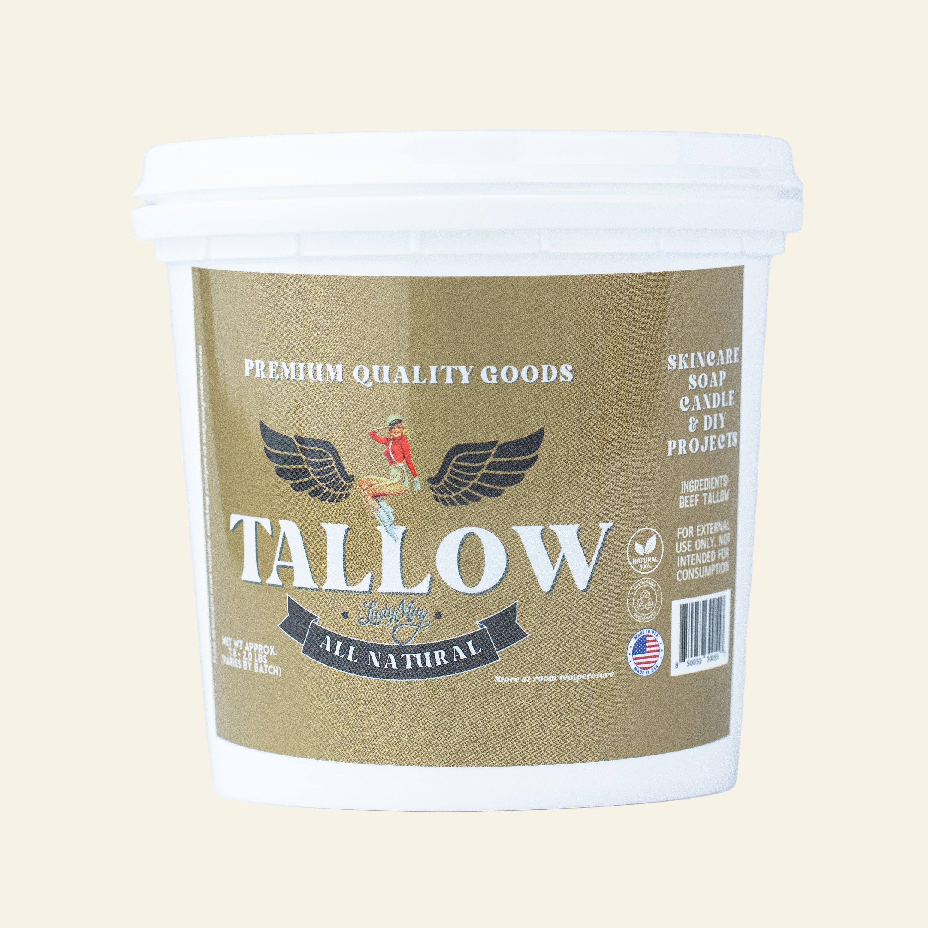 Unscented Beef Tallow - 2 Pounds | 100% Natural & Pure