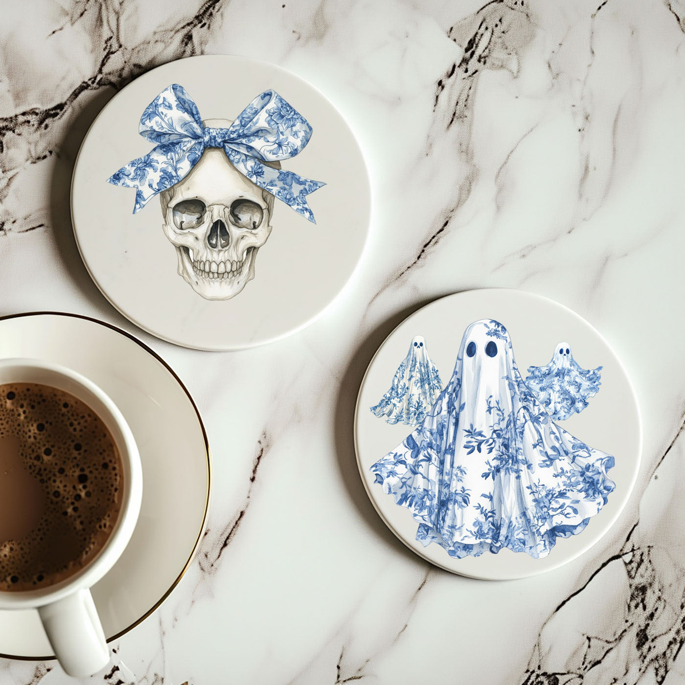 Chinoiserie Halloween Coasters - My American Goods