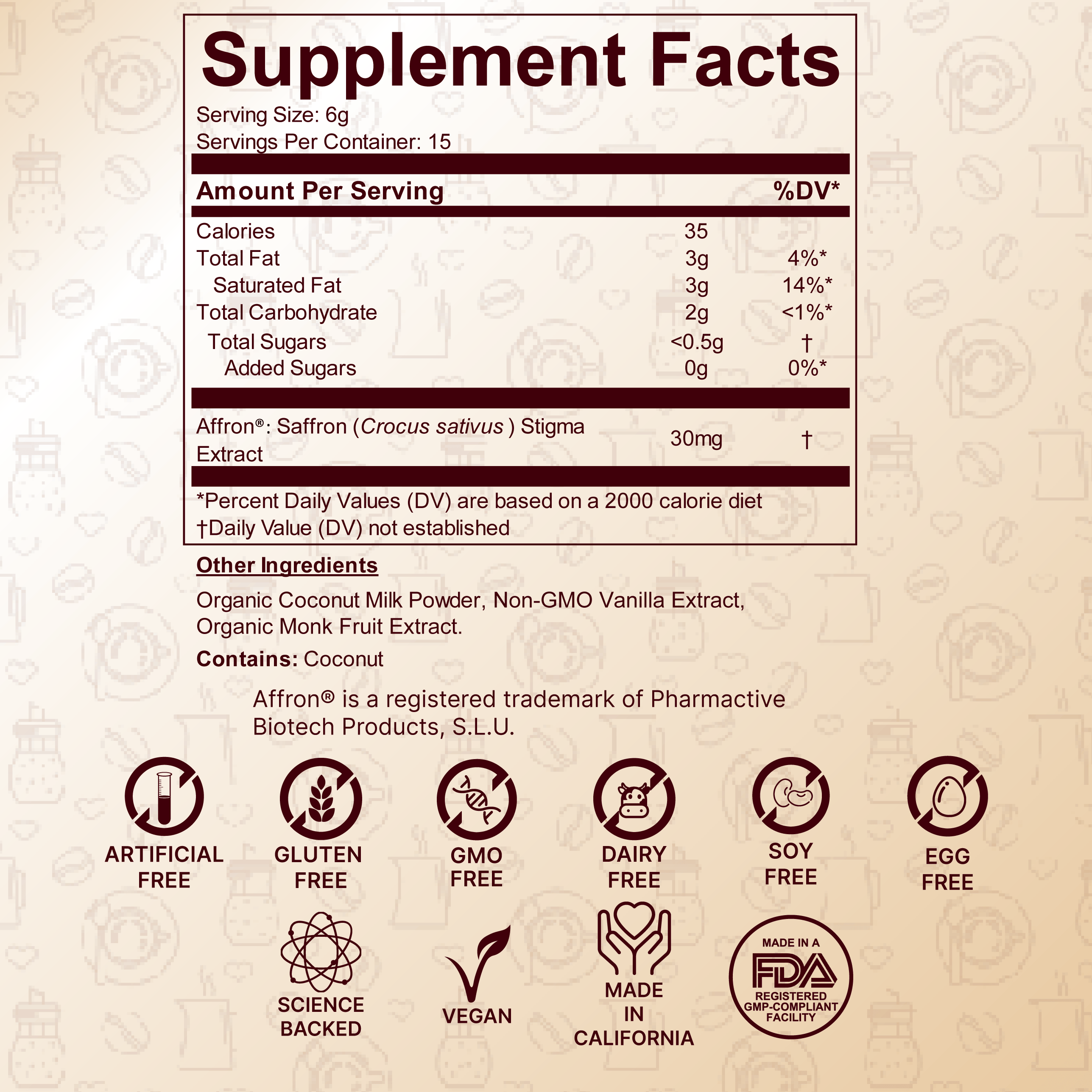 Fihi Nutrition Super Happy - Saffron Vanilla Latte