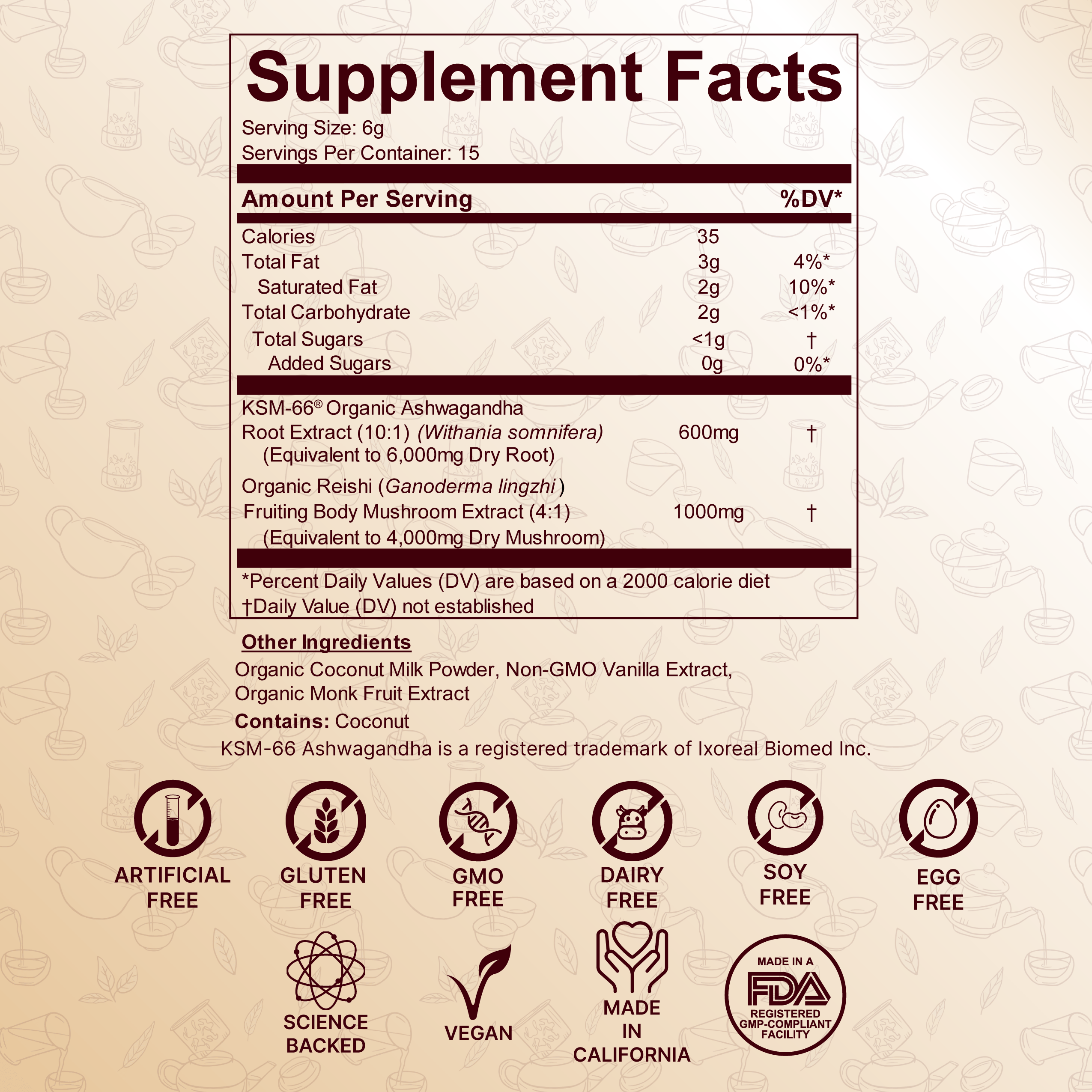 Fihi Nutrition Super Relax - Ashwagandha Reishi Coconut Latte
