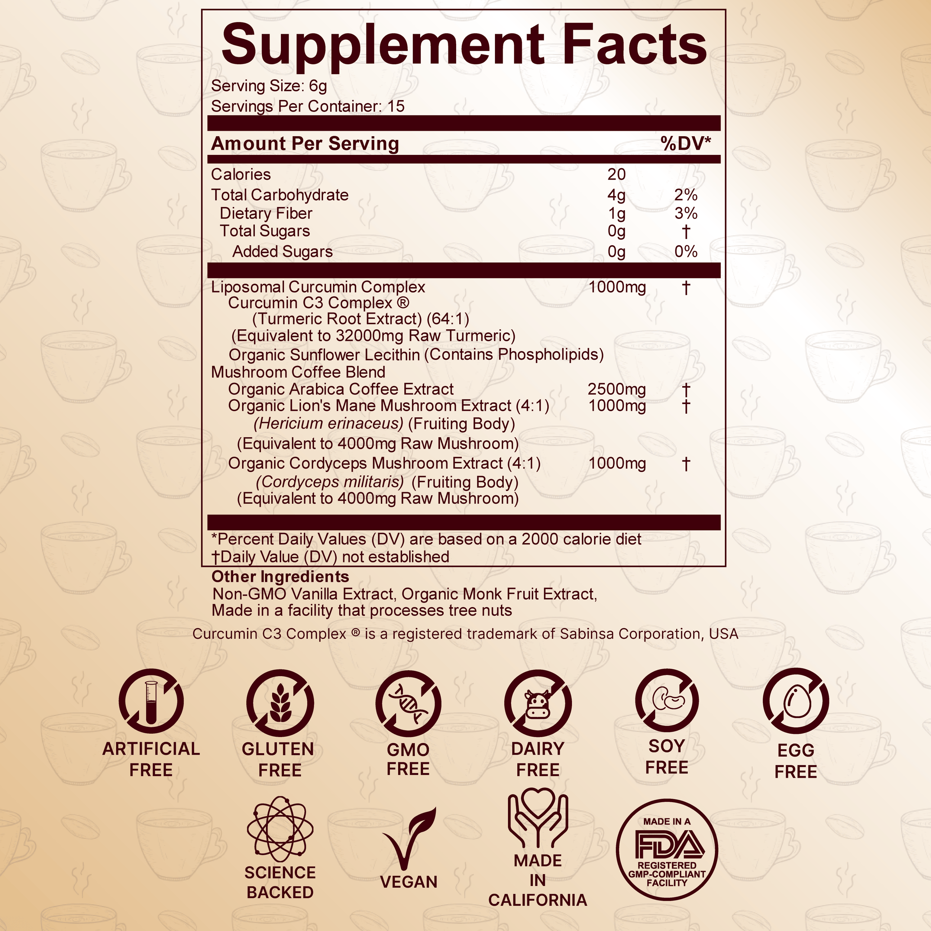 Fihi Nutrition Super Vitality - Curcumin Mushroom Coffee