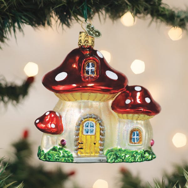 Old World Christmas 3.5 X 4.75 X 2.5 / 20153 Mushroom House Ornament