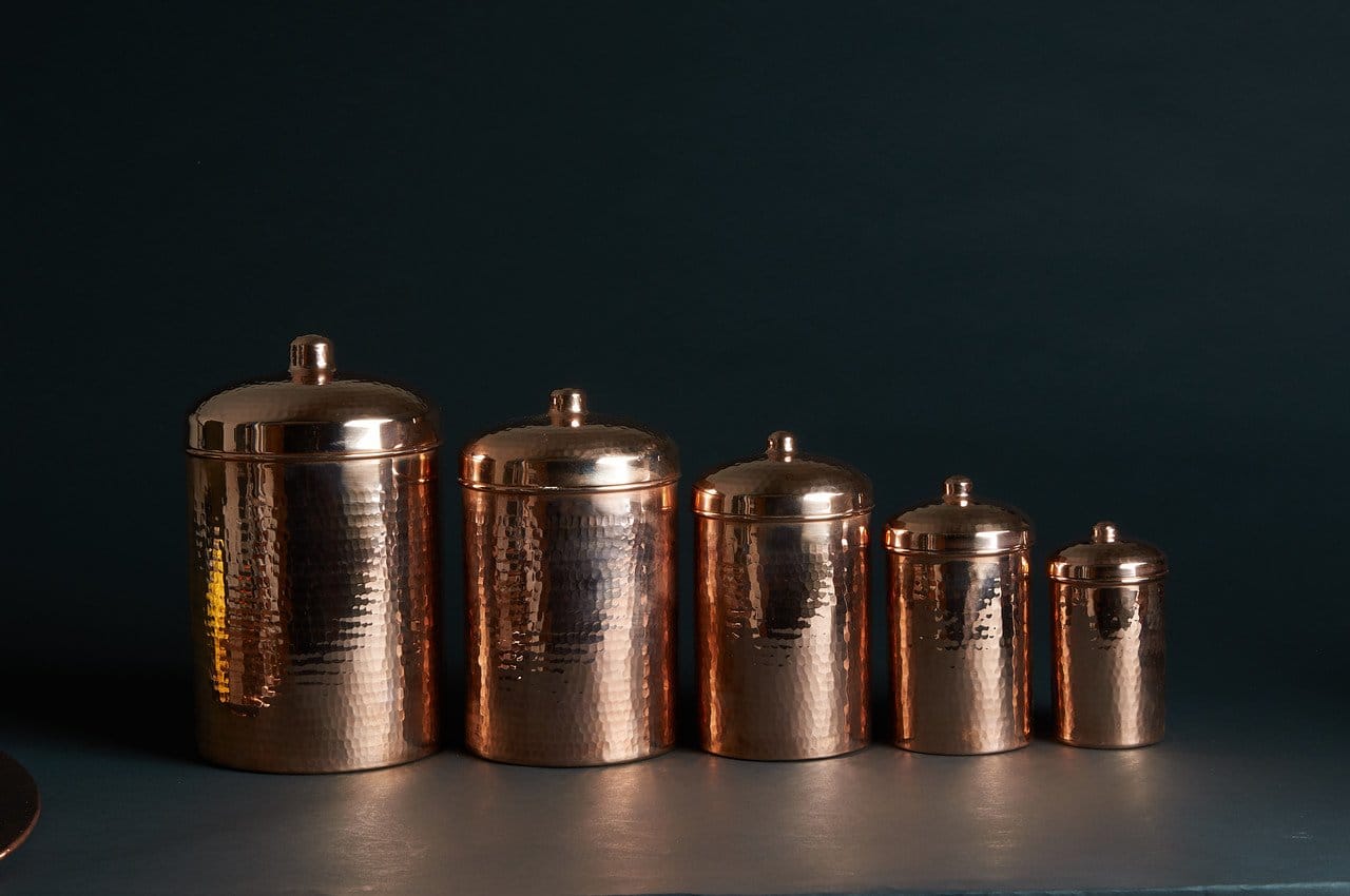 Sertodo Canisters Copper Kitchen Canisters - Complete 5 piece Set