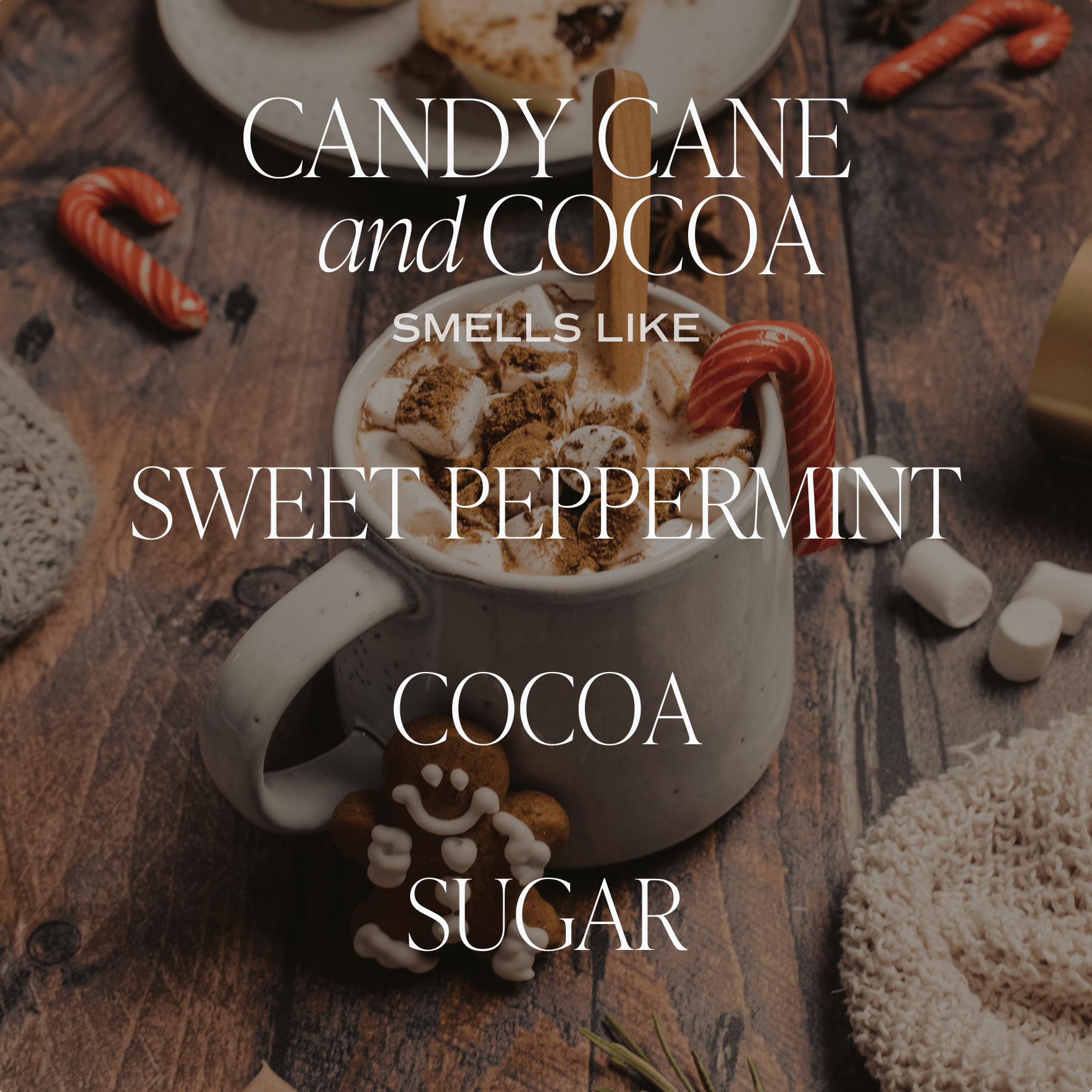 Candy Cane and Cocoa Soy Candle - Red Matte Jar - 15 oz (Hot Cocoa and Peppermint) - My American Goods