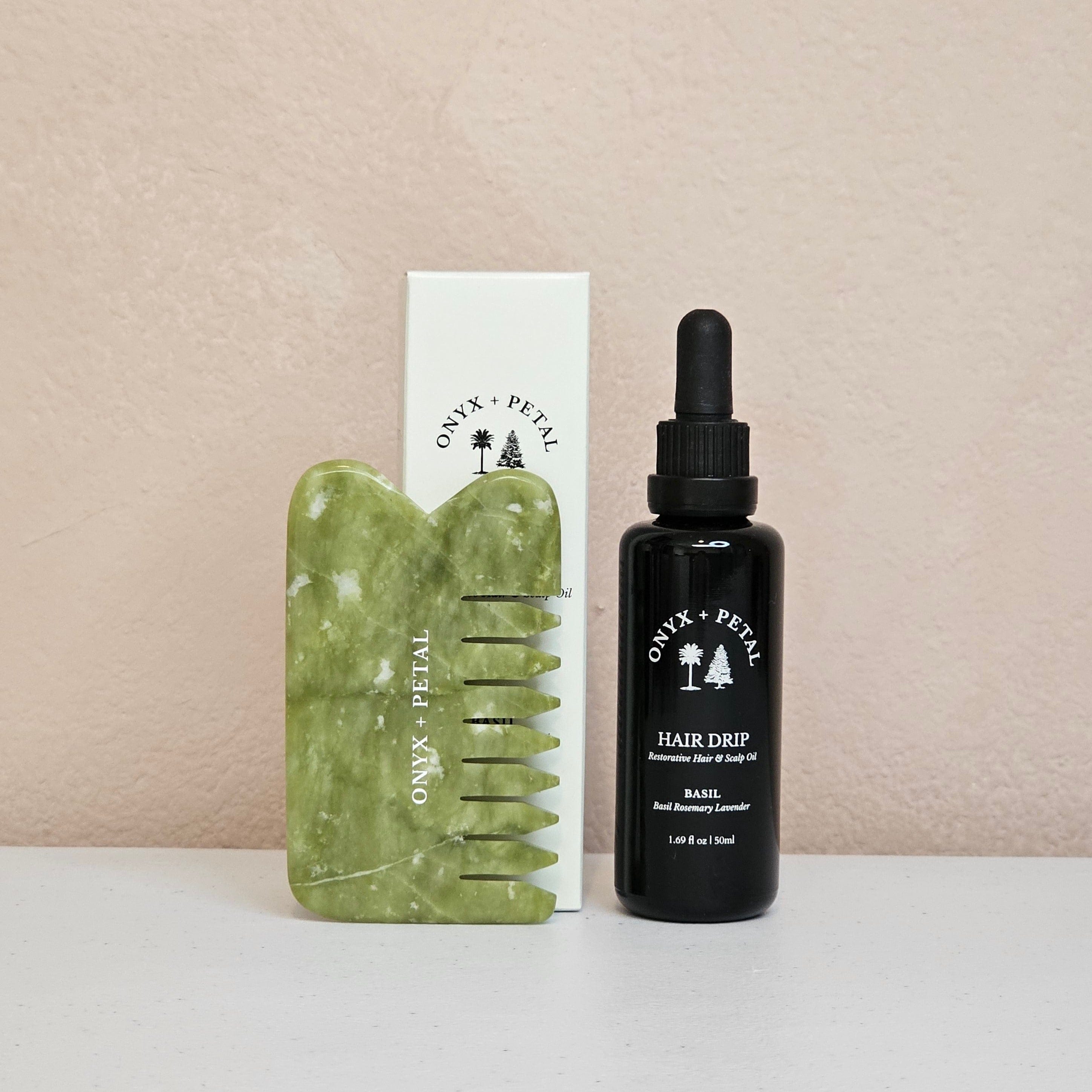 ONYX + PETAL Basil Gua Sha Comb