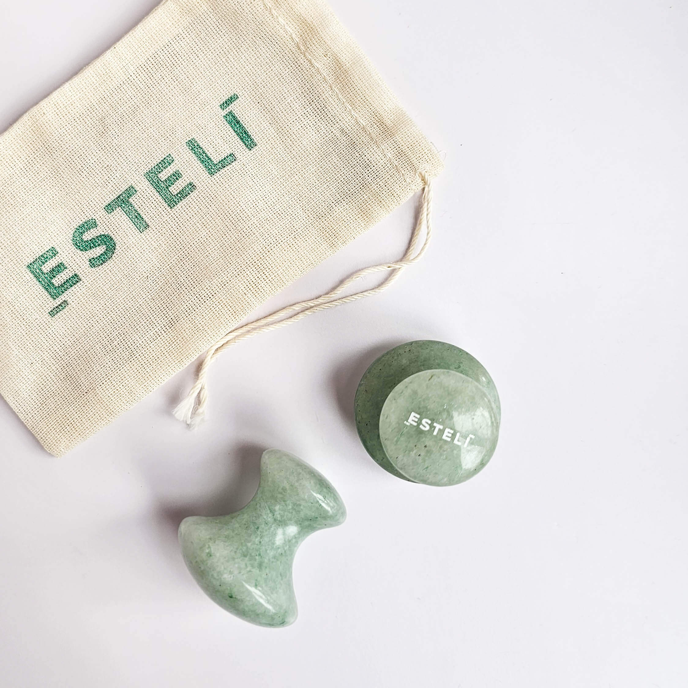 Pair of Aventurine Mushroom Gua Sha - My American Goods