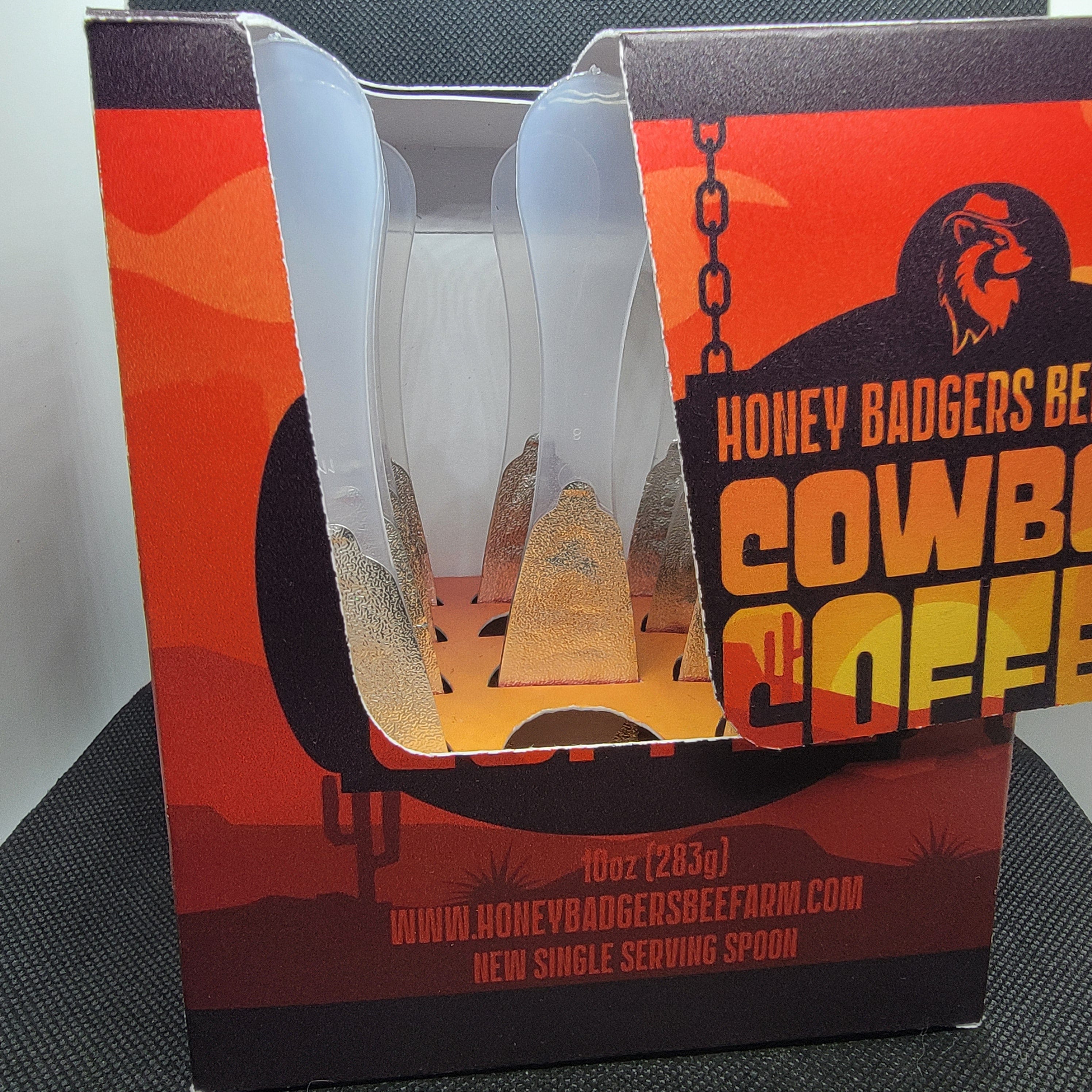 Honey Badgers Bee Farm Instant Coffee Badgers Honey Spoon /Cowboy Honey Coffee