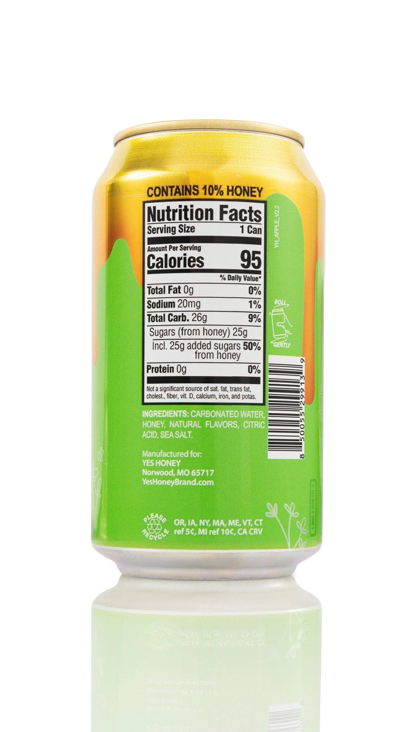 Yes Honey Drink Bee Original Sweet Apple Soda Alternative