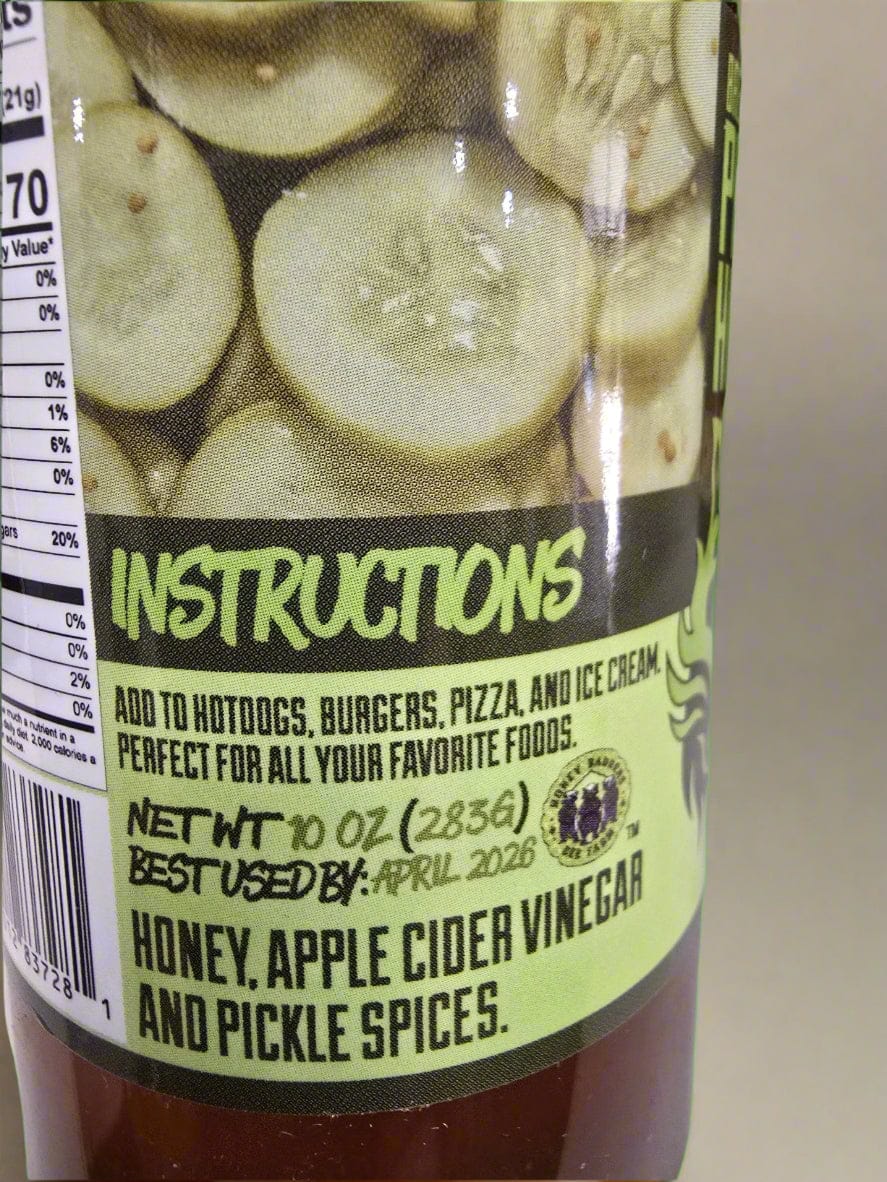 Honey Badgers Bee Farm Honey Bread & Butter Pickle Honey
