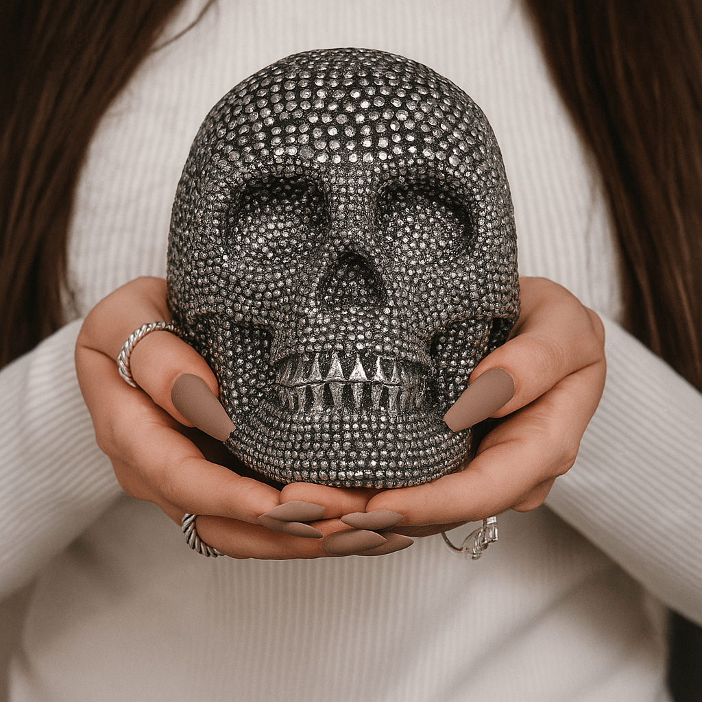 Resin Skull Silver - My American Goods