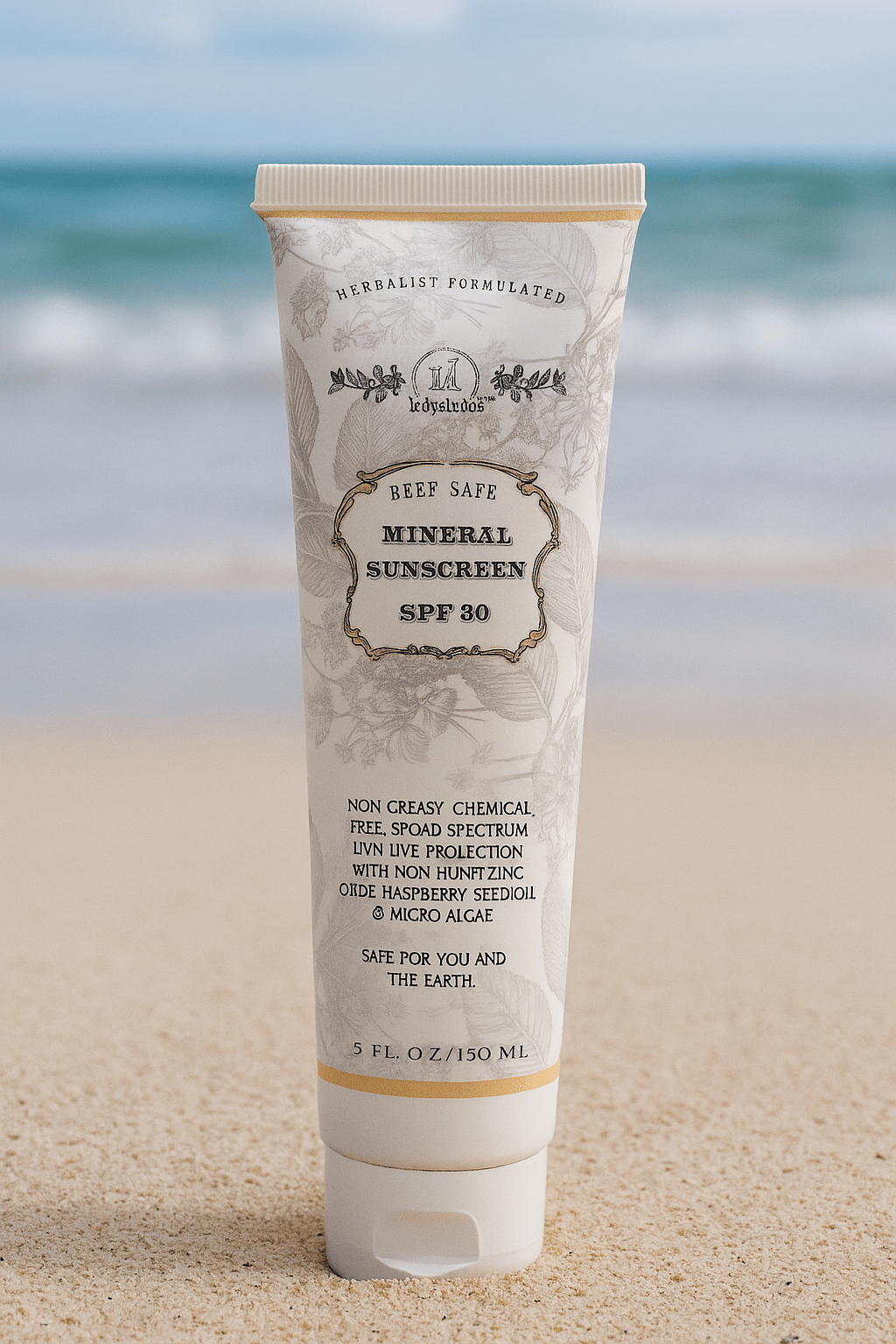 Reef Safe Vegan Mineral Face and Body Sunscreen with Tremella Mushroom