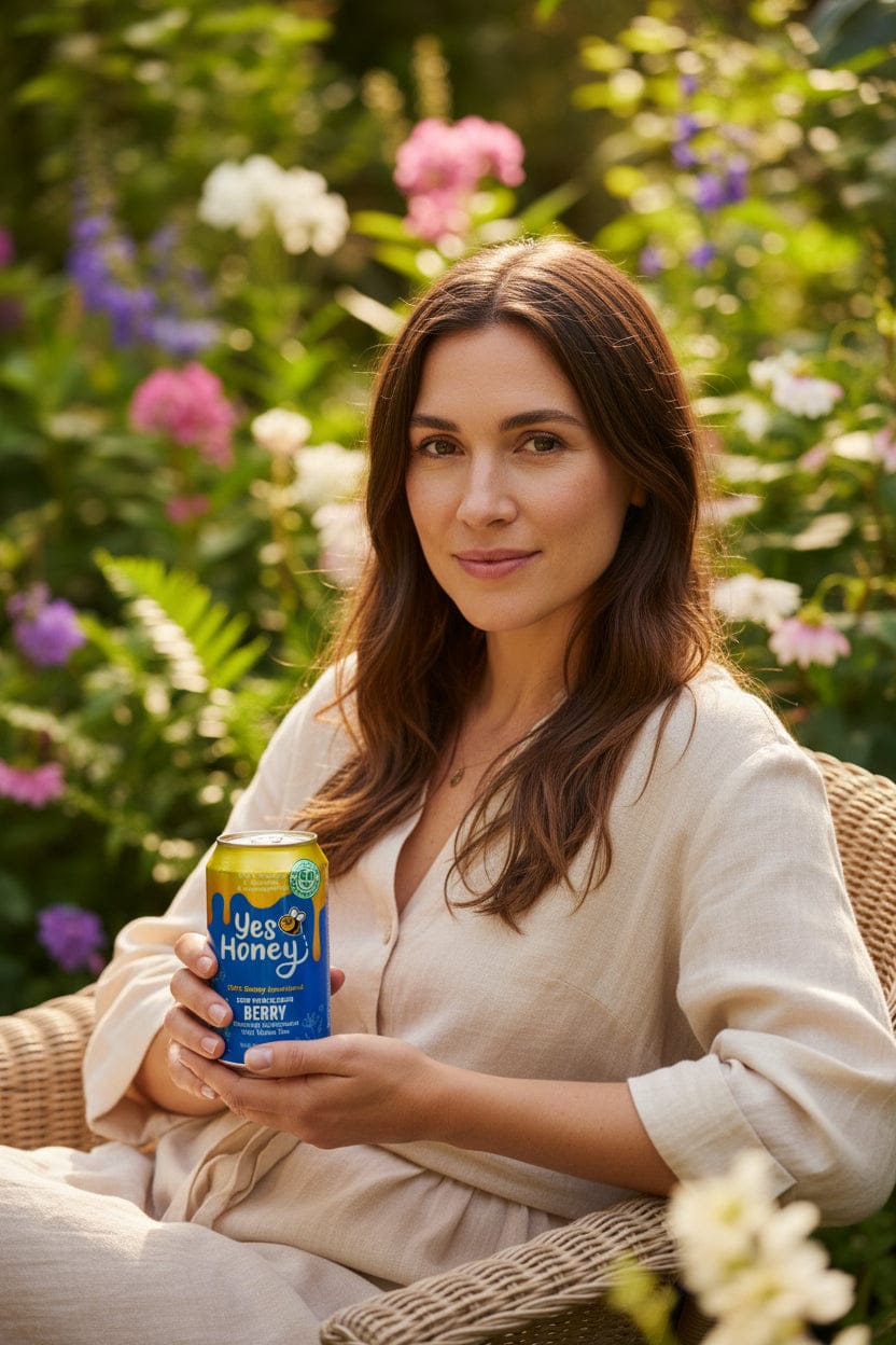 Yes Honey Drink Bee Vitalized Sparkling Honey Sweetened Berry Tea