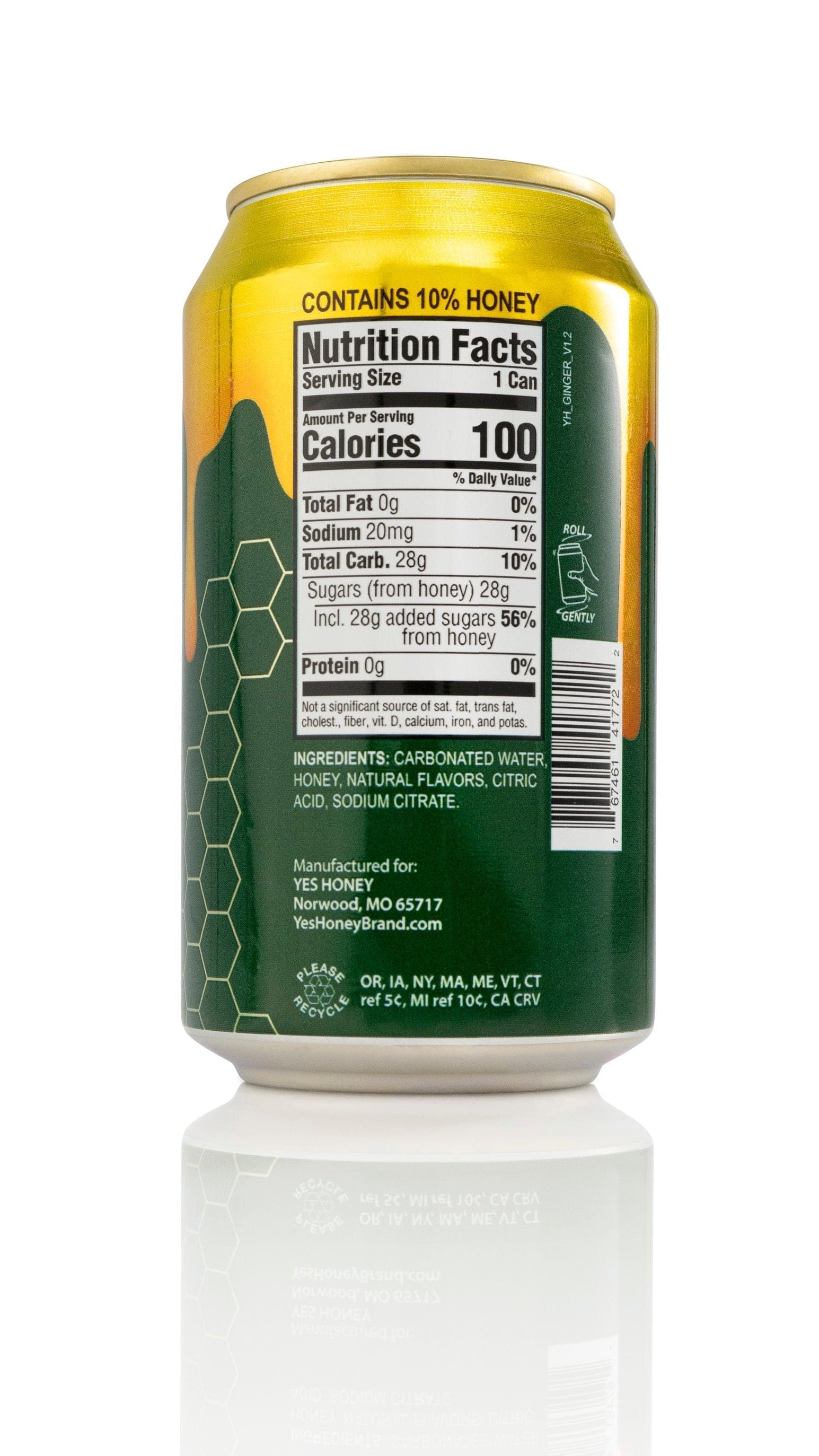 Yes Honey Drink Bee Original Ginger Ale Soda Alternative