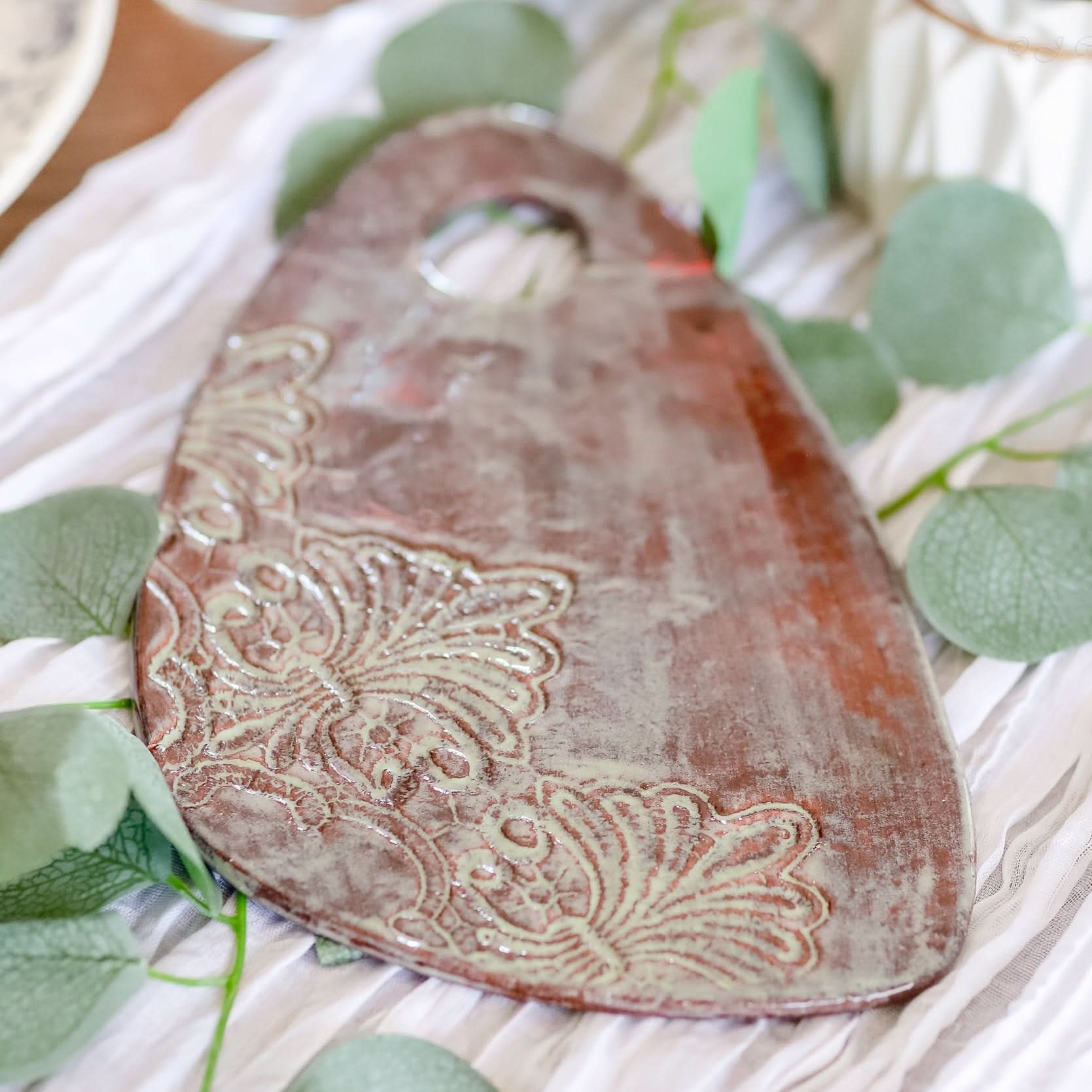 prodigalpottery Ceramic Moss Gree / Medium Ceramic Cheese Borad