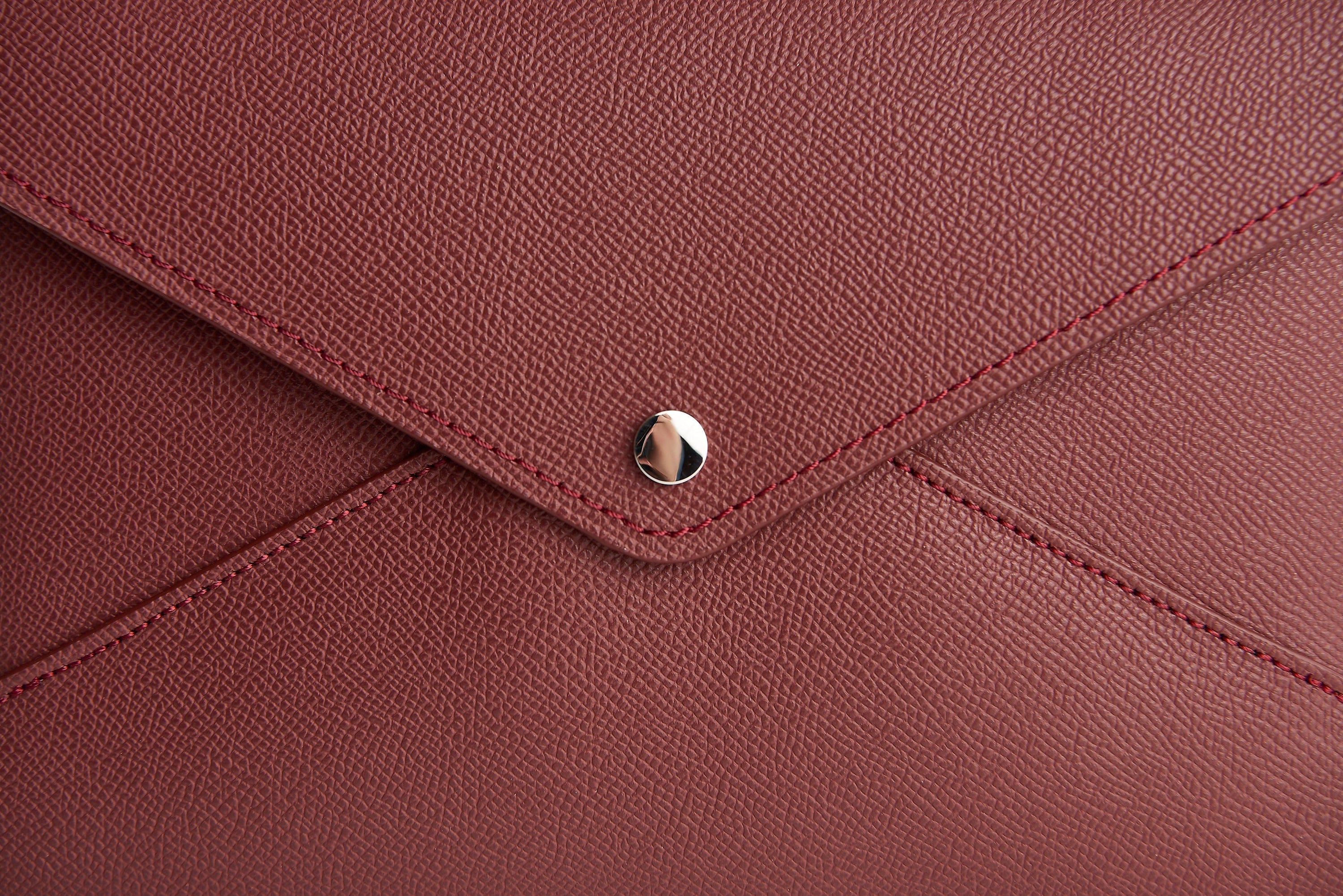 SOUL CARRIER Soul Carrier x ASU Maroon Epsom Leather Clutch