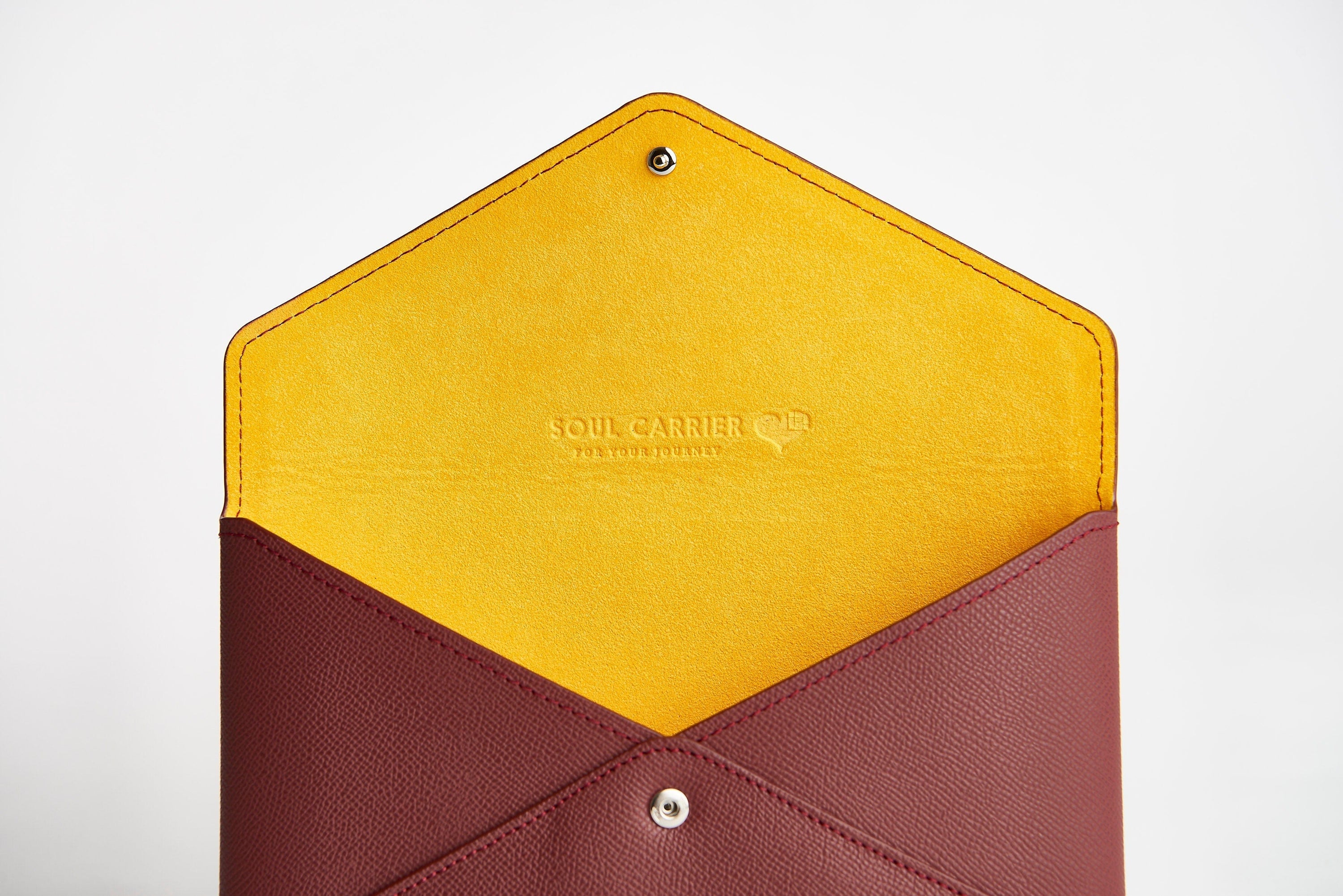 SOUL CARRIER Soul Carrier x ASU Maroon Epsom Leather Clutch