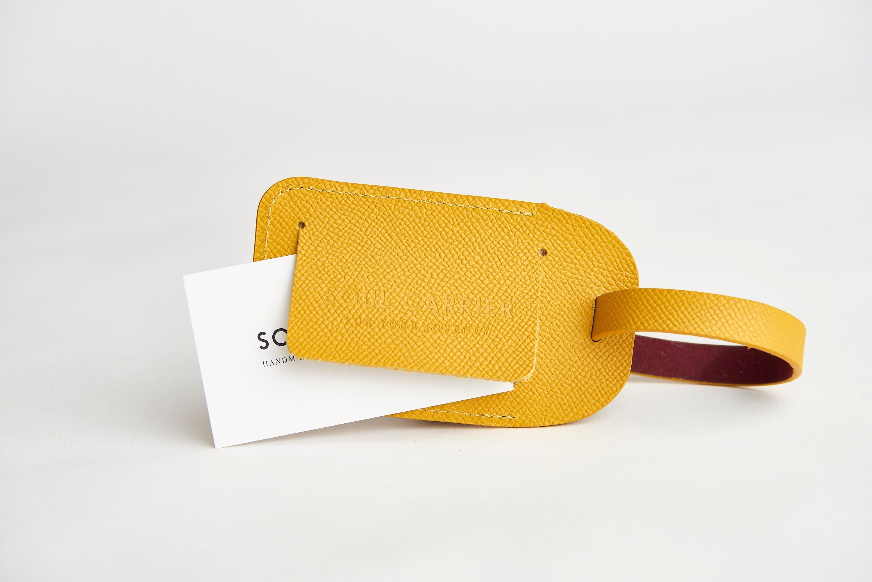 SOUL CARRIER ASU Gold Epsom Leather Luggage Tag