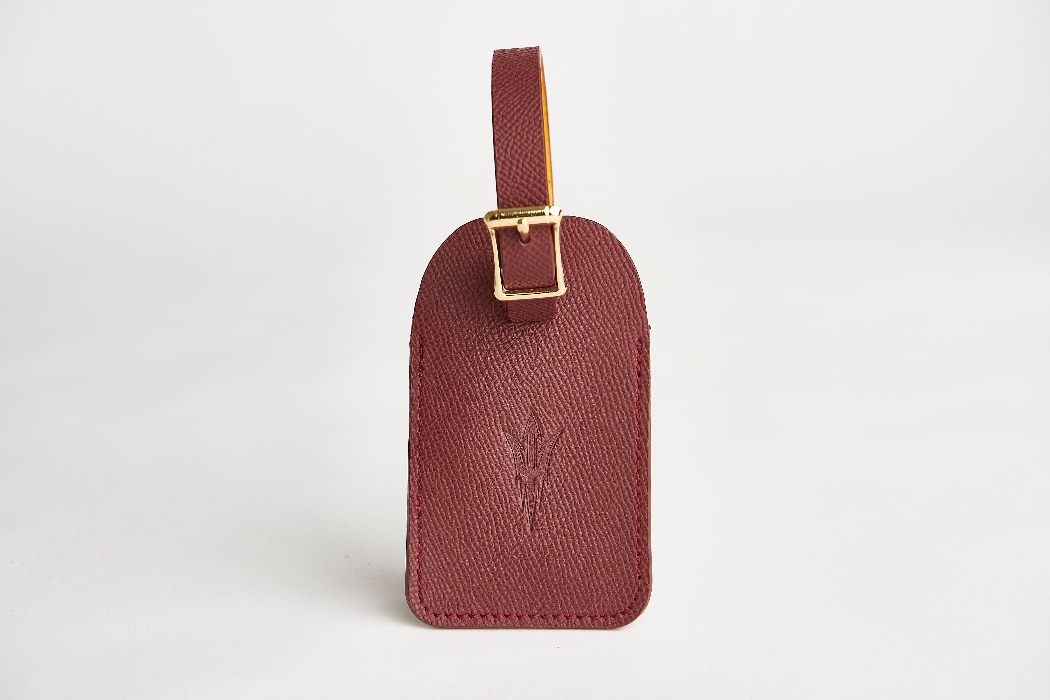 ASU Maroon Epsom Leather Luggage Tag