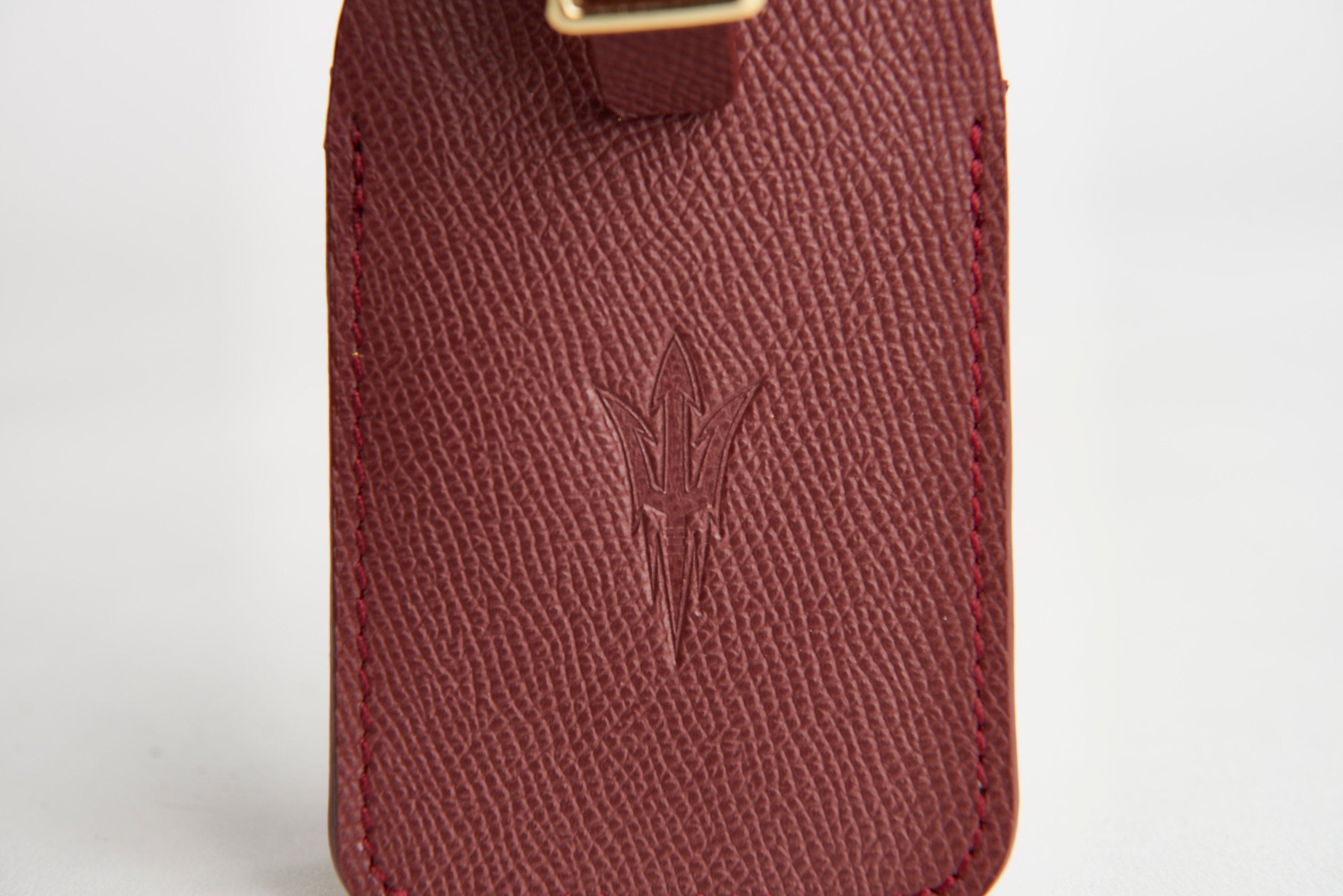 SOUL CARRIER Maroon ASU Maroon Epsom Leather Luggage Tag