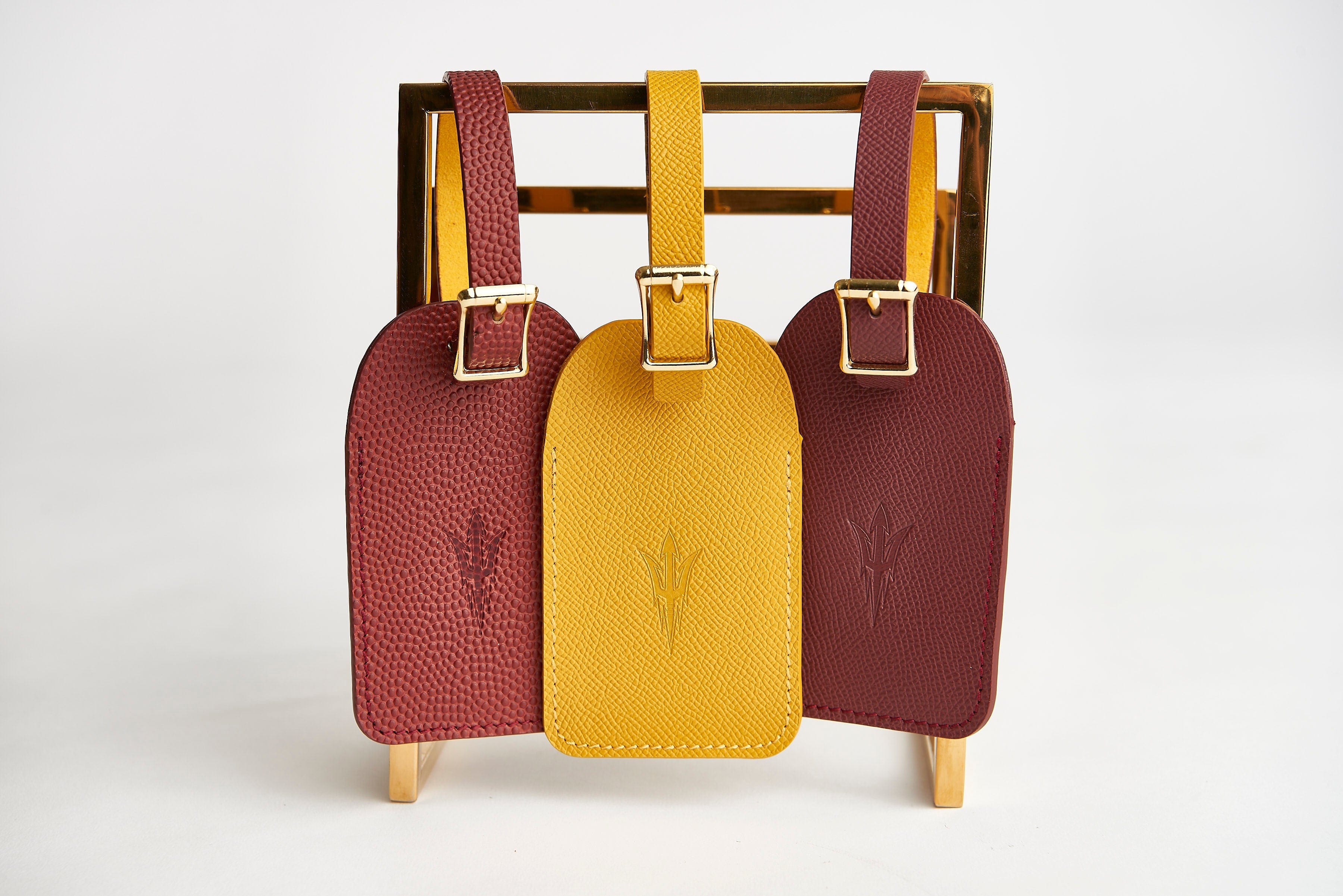ASU Maroon Epsom Leather Luggage Tag