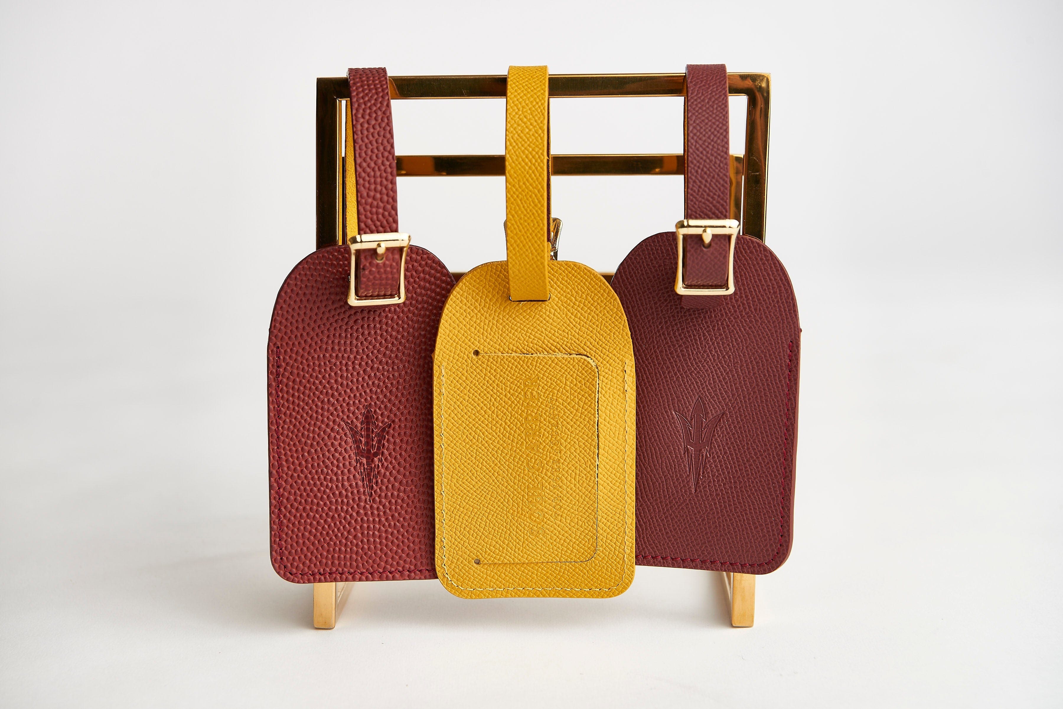 ASU Football Leather Luggage Tag