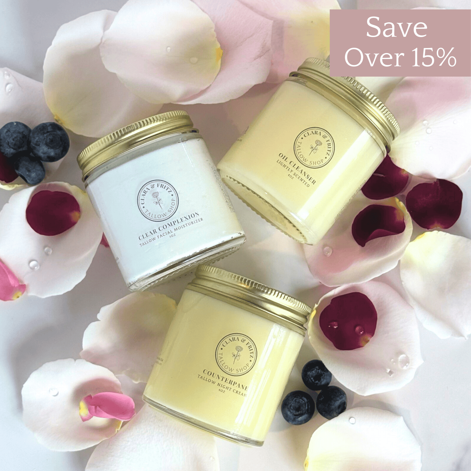 Clara & Fritz Tallow Shop Lotion & Moisturizer Daily Facial Trio from Clara & Fritz