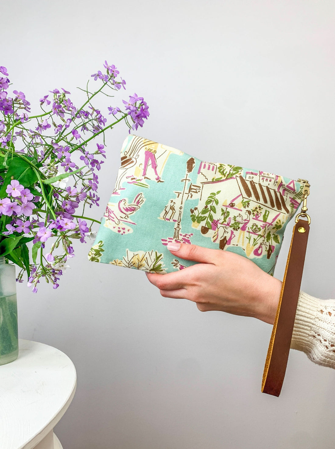 Summertime in Paris Wristlet Aqua - My American Goods