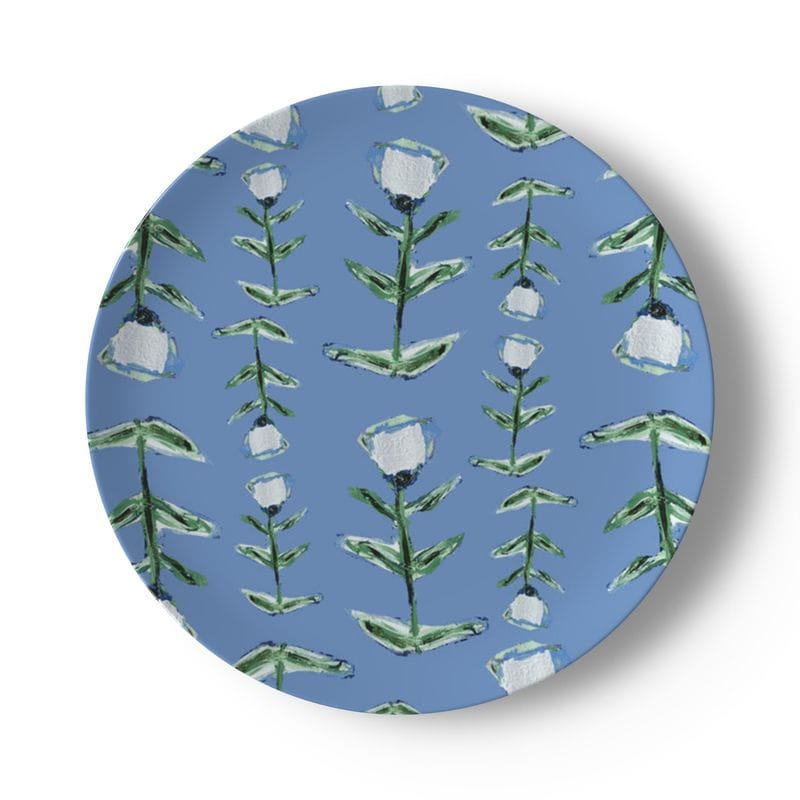 Blue Tulip Bone China Plate - My American Goods