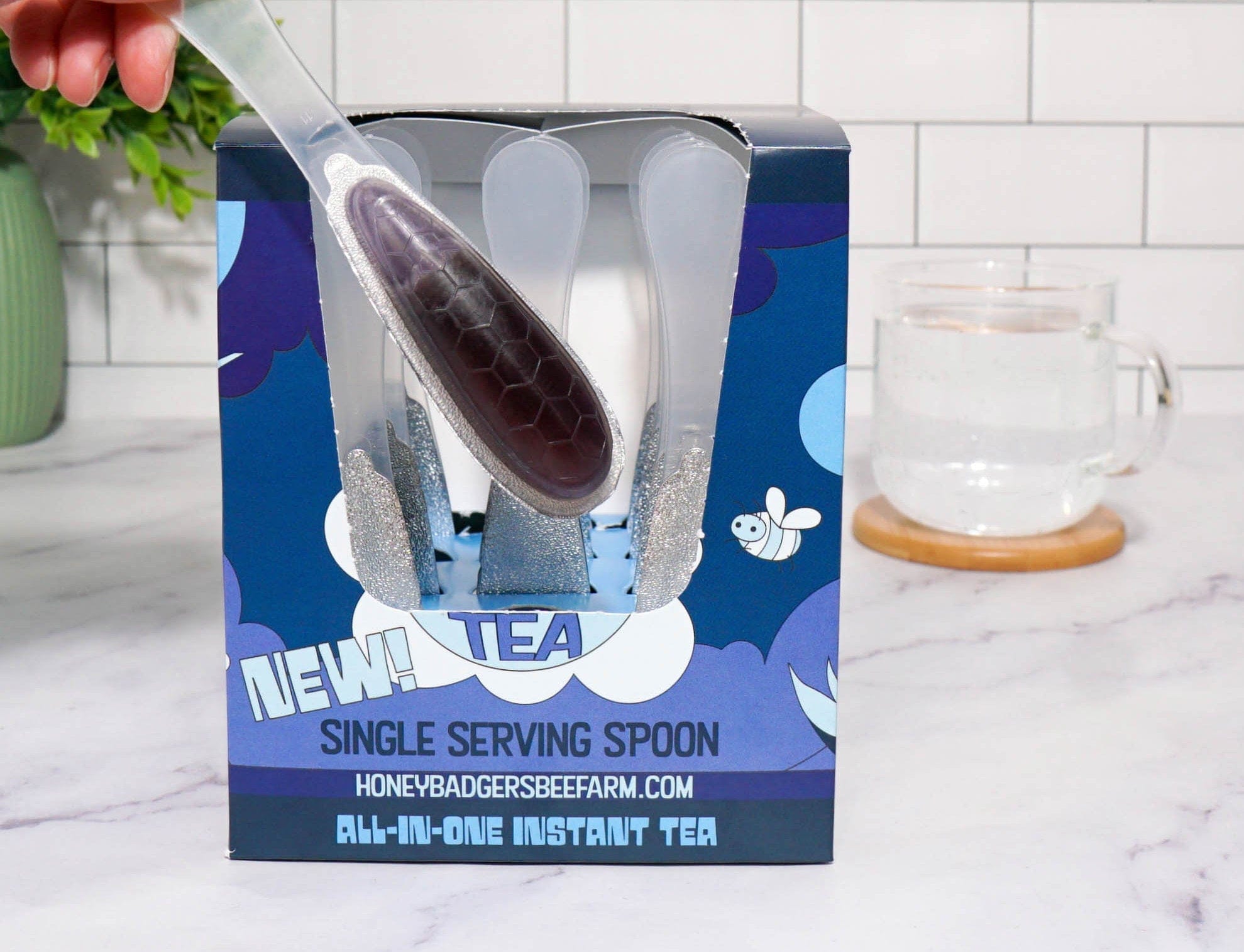Honey Badgers Bee Farm All natural Tea Badgers Honey Spoon /Blue Razz Honey Tea