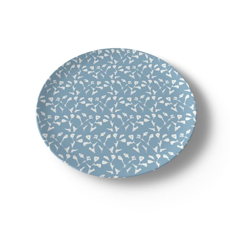 Erin Donahue Tice China Plates Set of Holiday Blue Genevieve China Plates