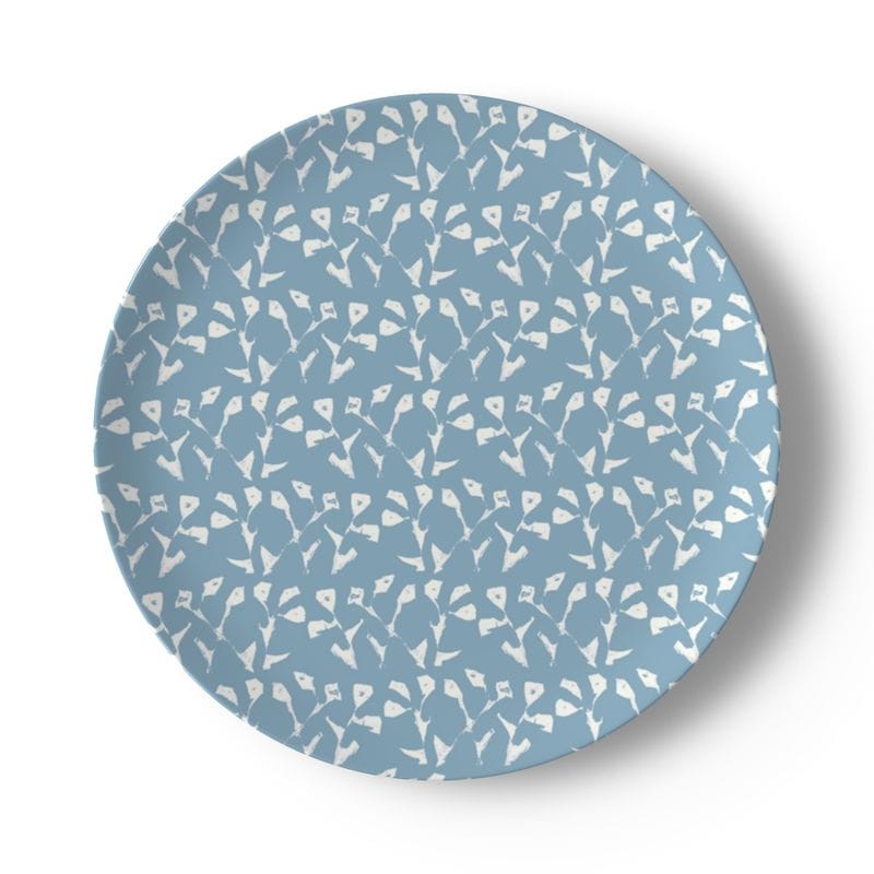 Erin Donahue Tice China Plates Set of Holiday Blue Genevieve China Plates