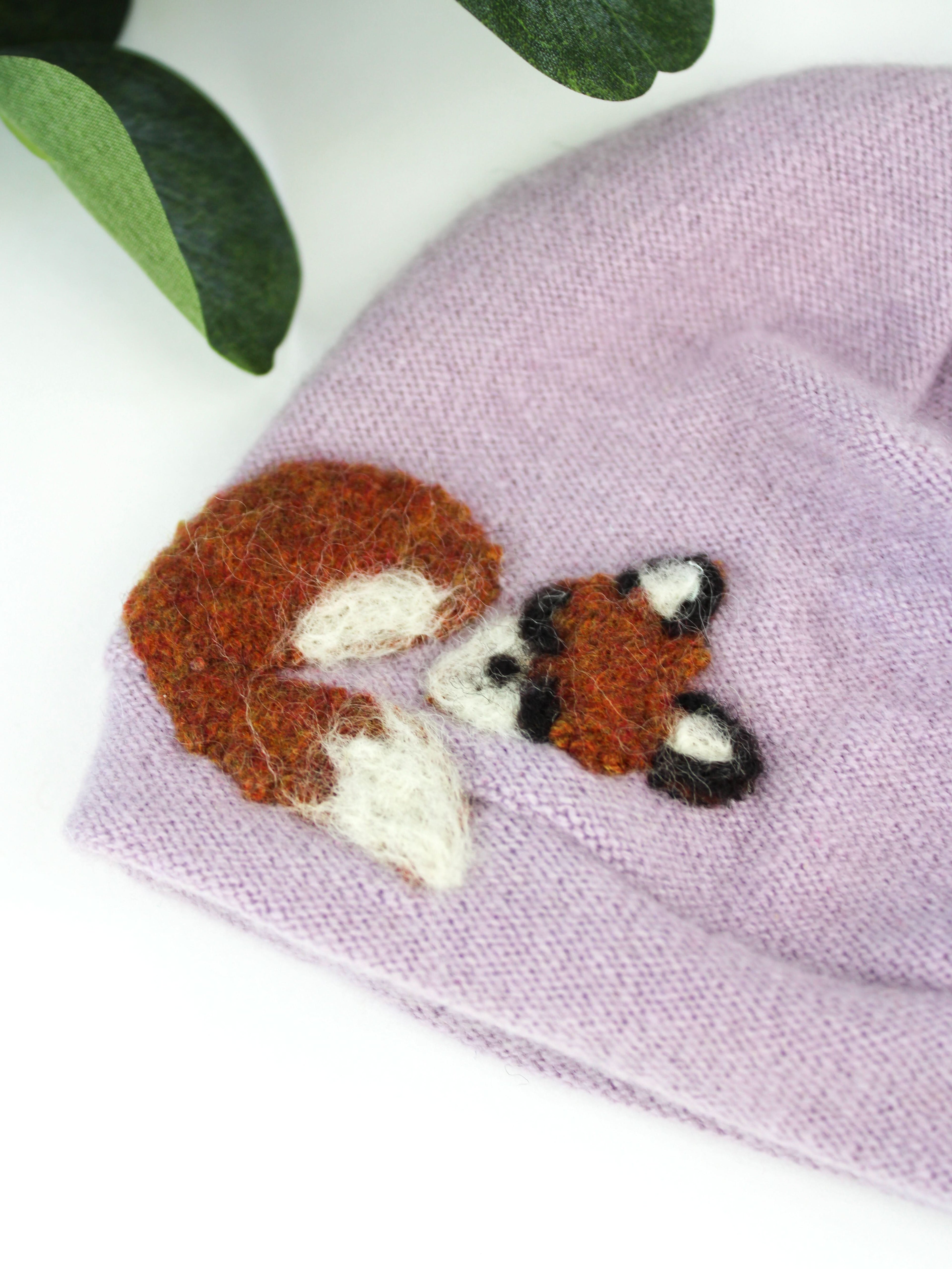Sleeping Fox Cashmere Hat - Newborn - My American Goods