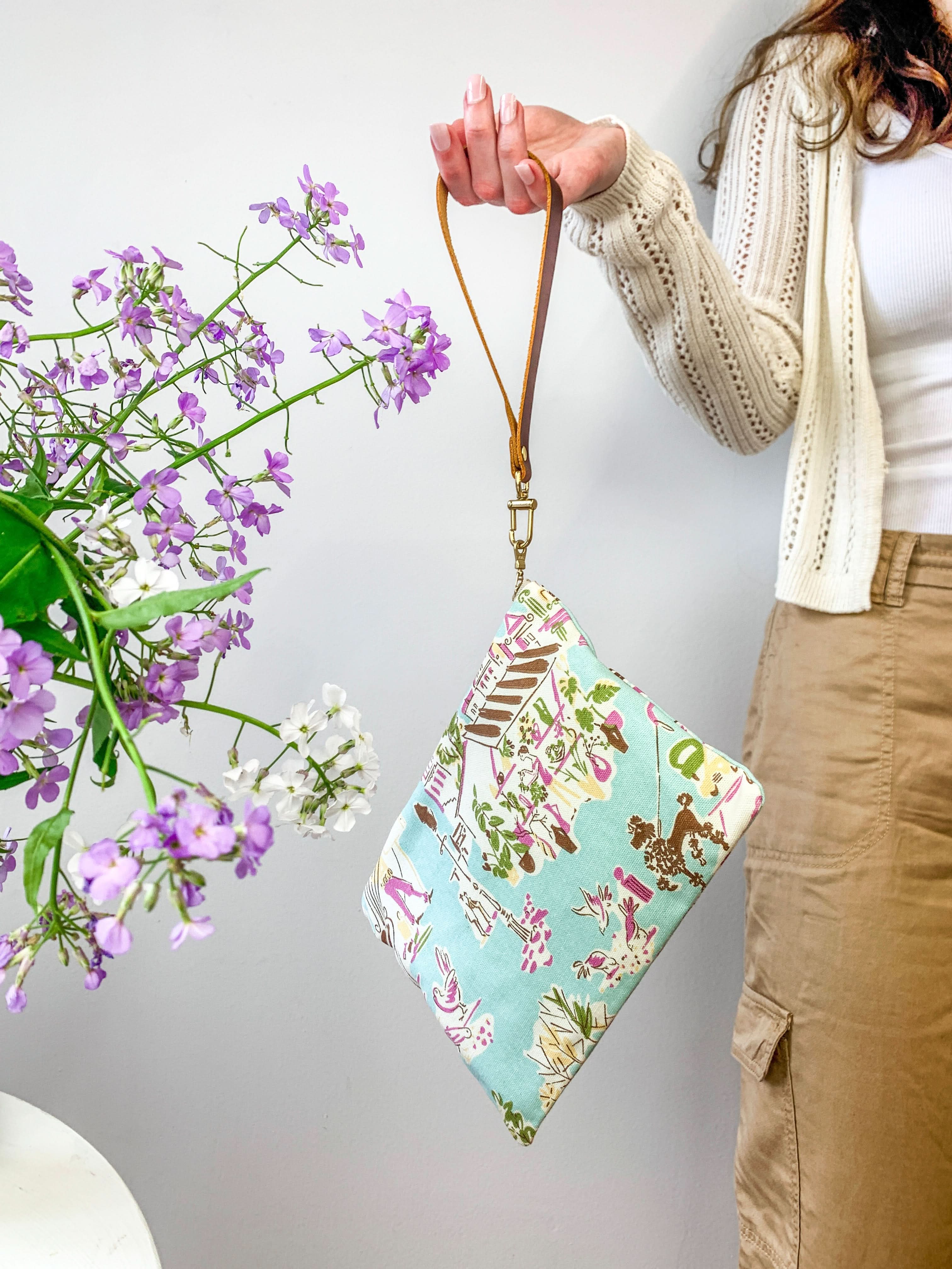 Summertime in Paris Wristlet Aqua - My American Goods