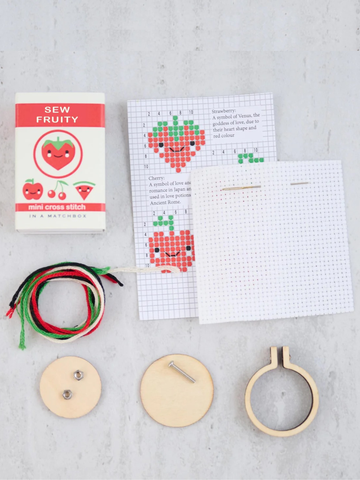 Sew Fruity Mini Cross Stitch Kit in A Matchbox - My American Goods