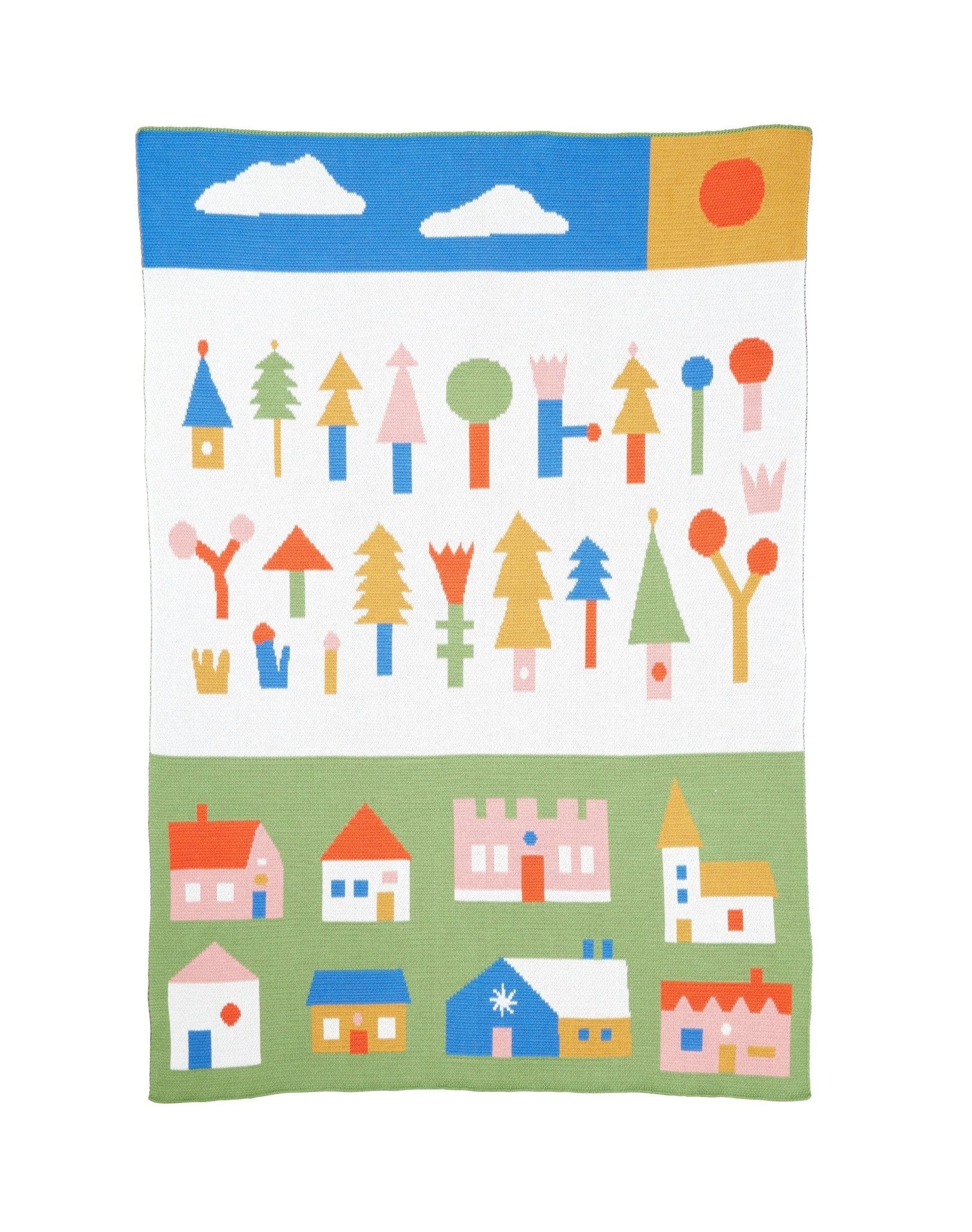 Biquette Baby Blanket HappyTown in Organic Cotton Village Baby Blanket