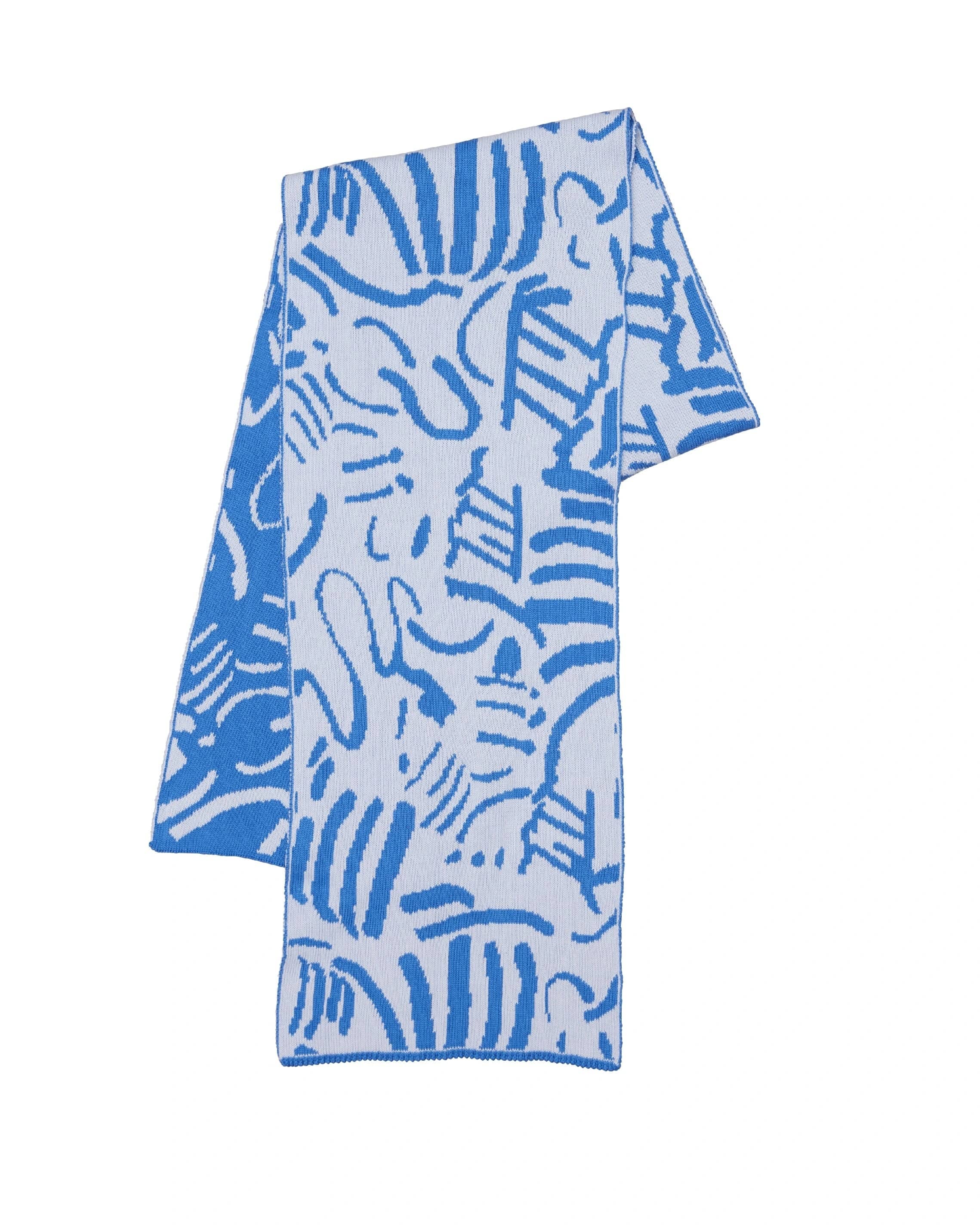 Biquette Adult Scarf Blue Love in Egyptian Cotton Fold Scarf