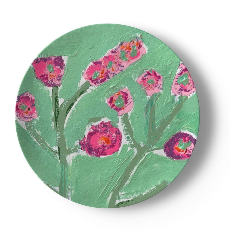 Hot Pink Hibiscus China Plate (Set of 4 or 8) - My American Goods