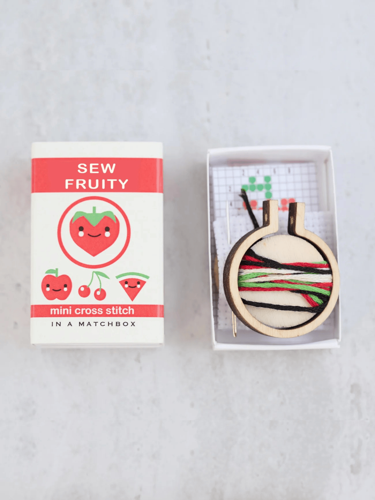 Sew Fruity Mini Cross Stitch Kit in A Matchbox - My American Goods