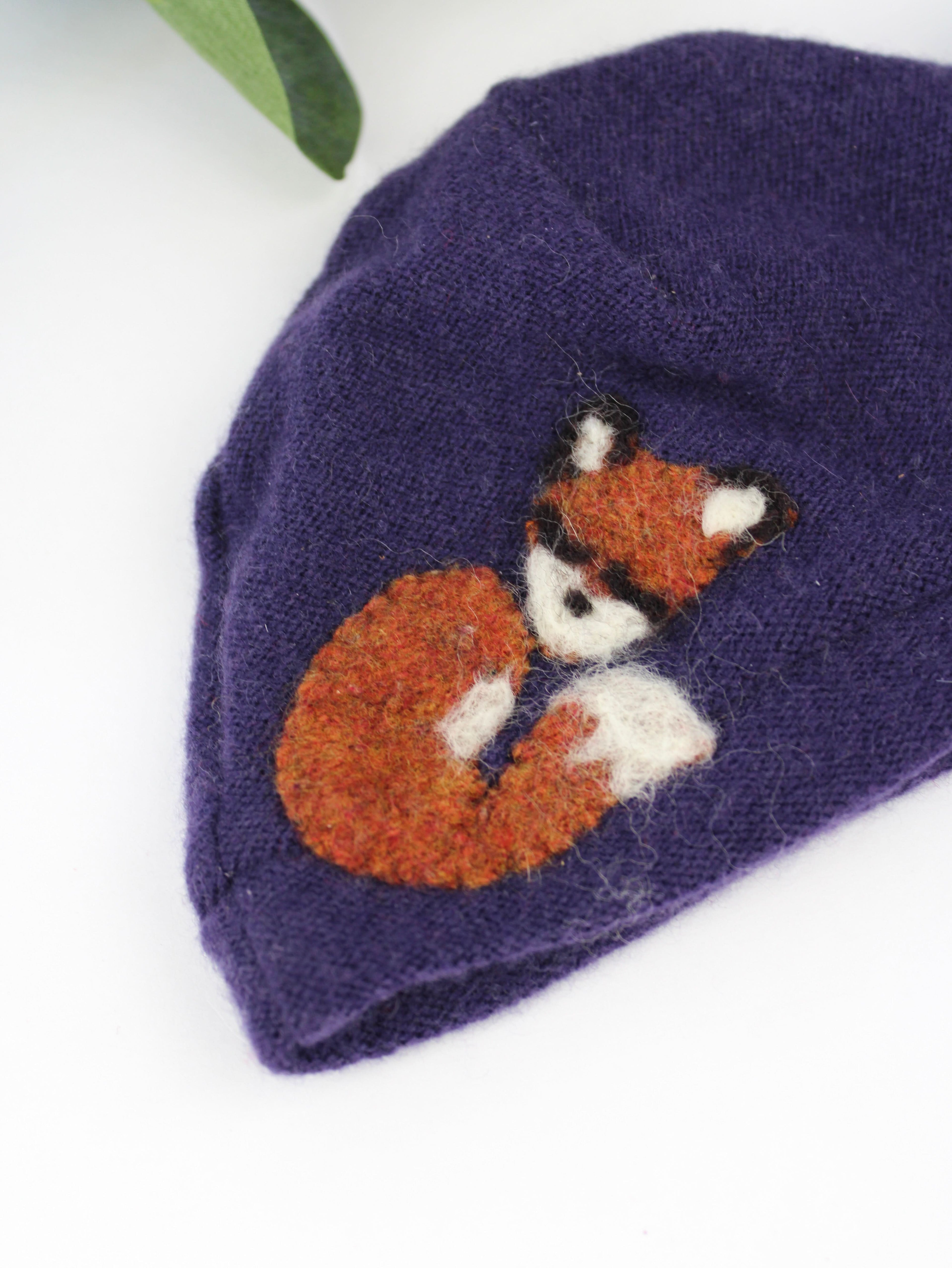 Sleeping Fox Cashmere Hat - Newborn - My American Goods