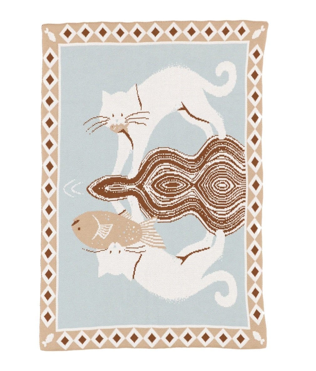 Biquette Baby Blanket Seafoam Shore in Egyptian Cotton Catch of the Day - Baby & Kid&