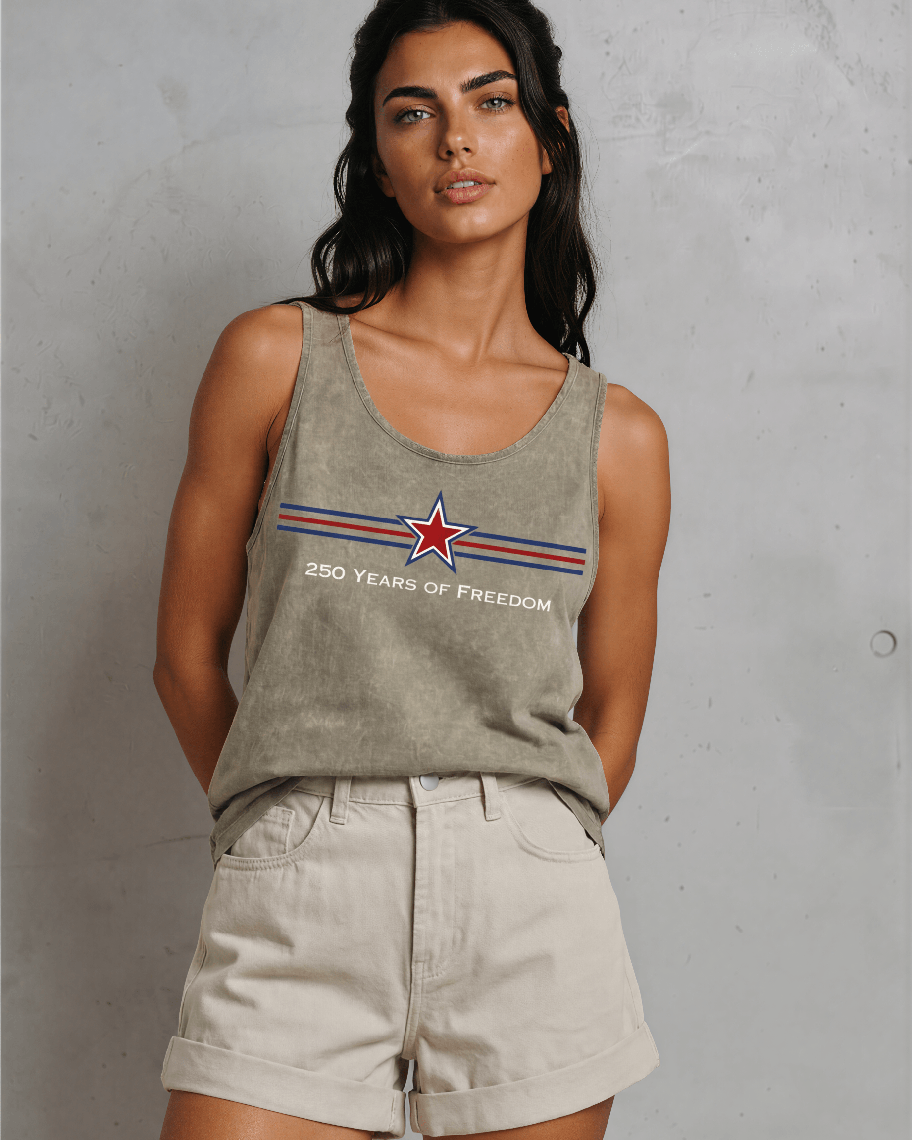 Crazy Cozy Cool Sleeveless Tops and Tanks 250 Freedom Star Graphic Tank Top | Made in USA | 4th of July