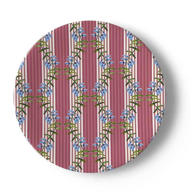 Set of Holiday Nantucket Stripe China Plates (Set of 4 or 8) - My American Goods