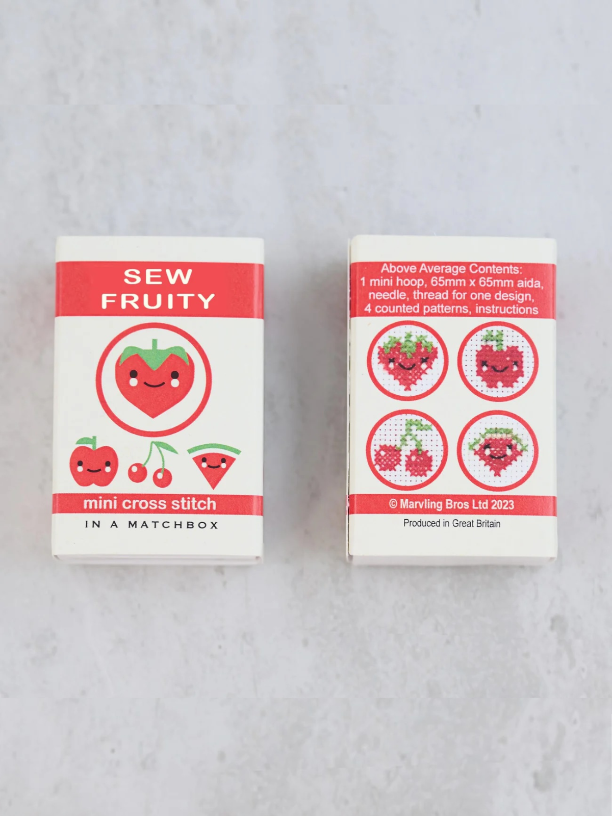 Sew Fruity Mini Cross Stitch Kit in A Matchbox - My American Goods