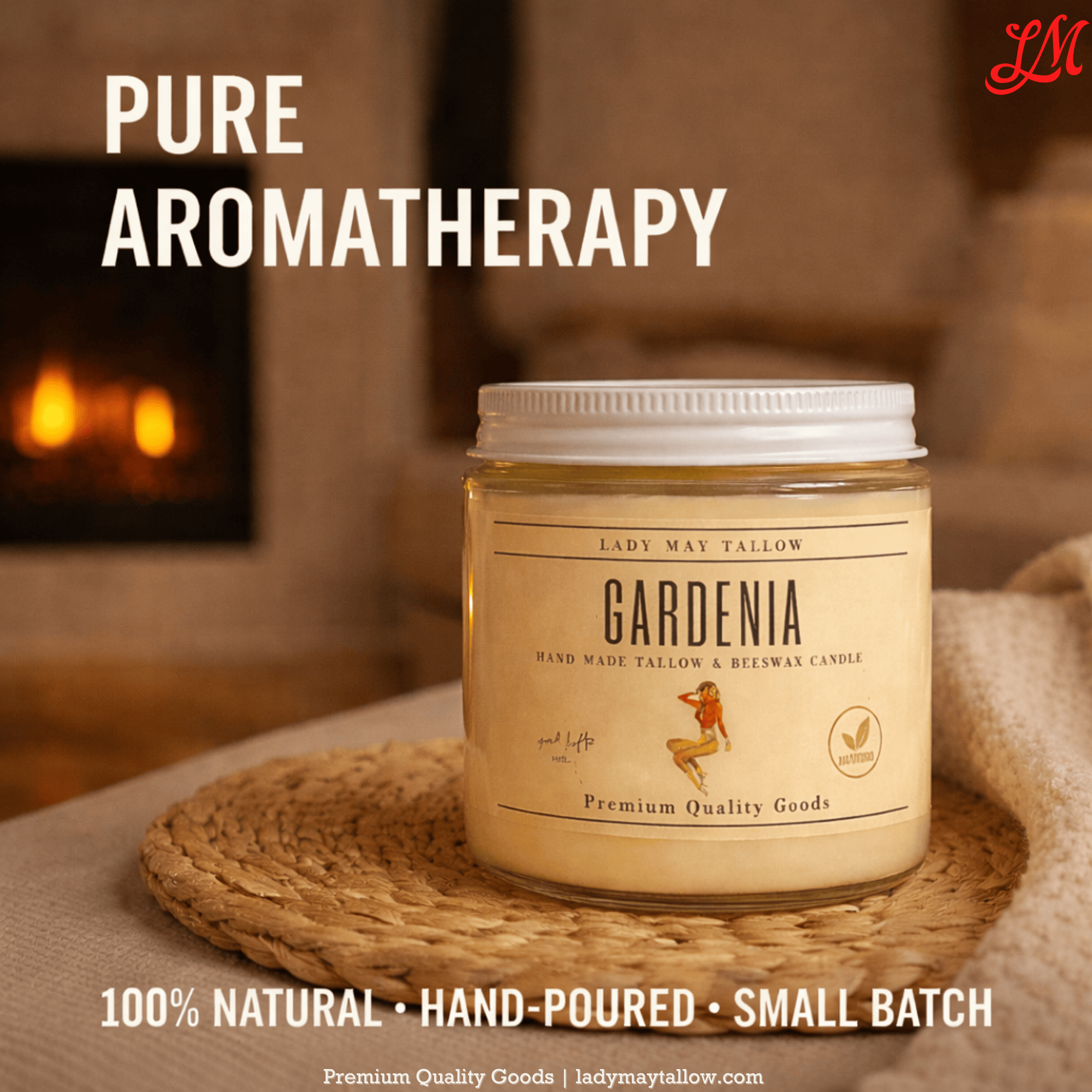 Lady May Tallow Candles Lady May "Classics" All Natural, Tallow & Beeswax Candle