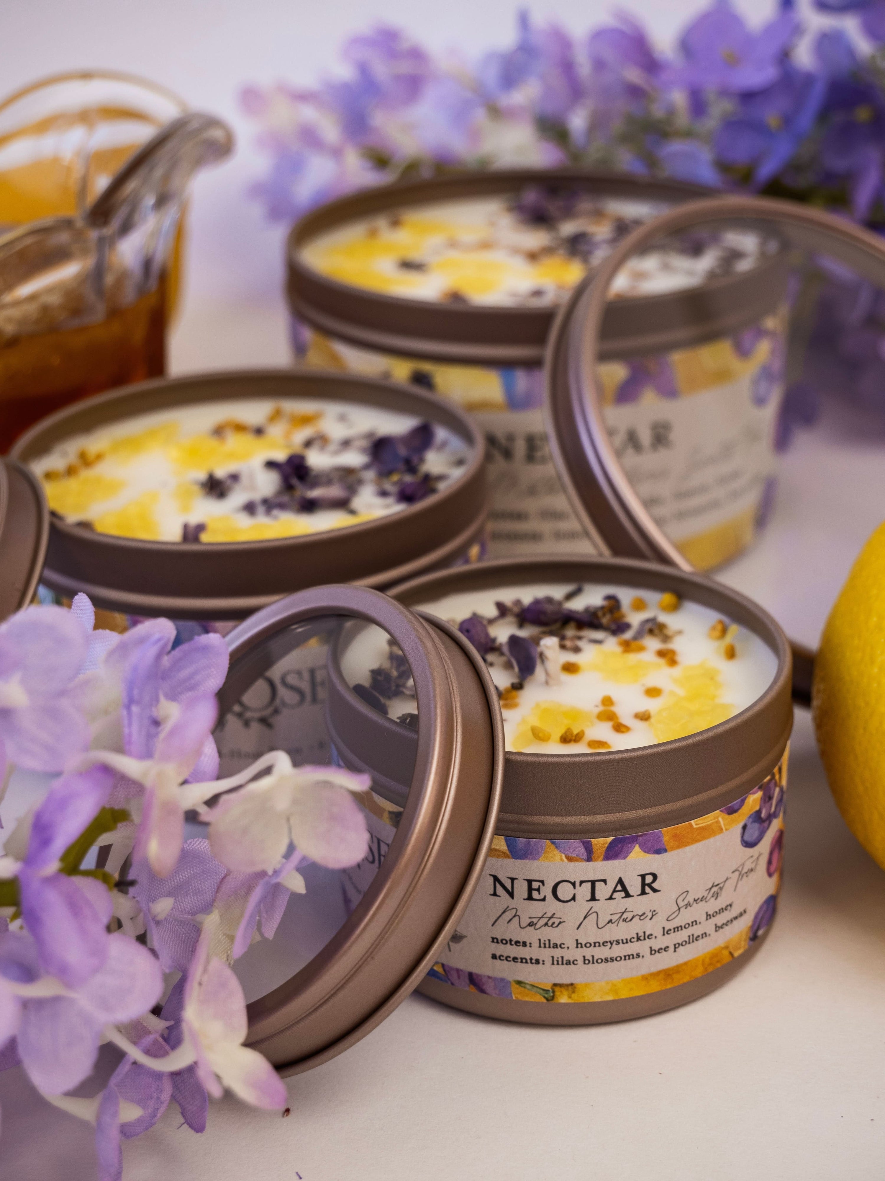 Ash & Rose candle NECTAR Lilac Lemon Honey Candle