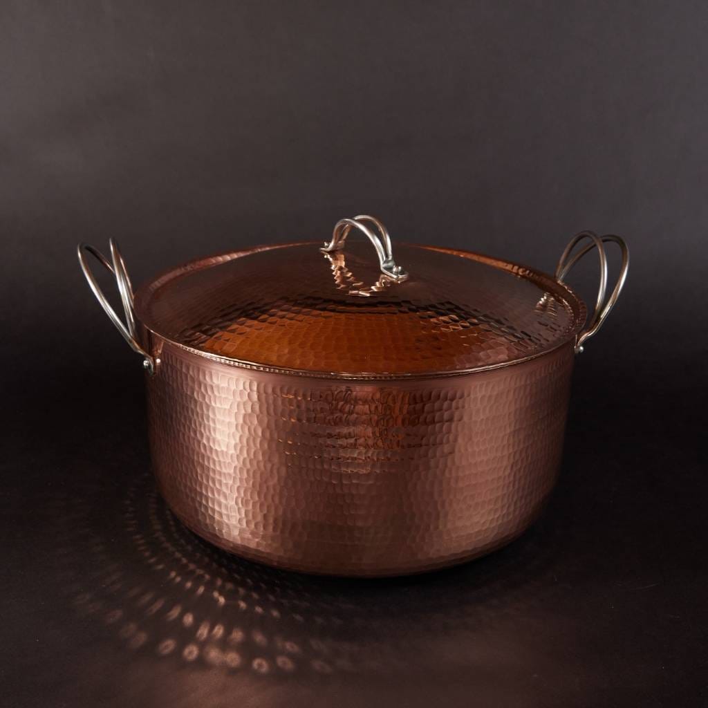 Sertodo Pots & Pans 12 quart - 12 x 6 inch Beautiful and Big Copper Dutch Ovens