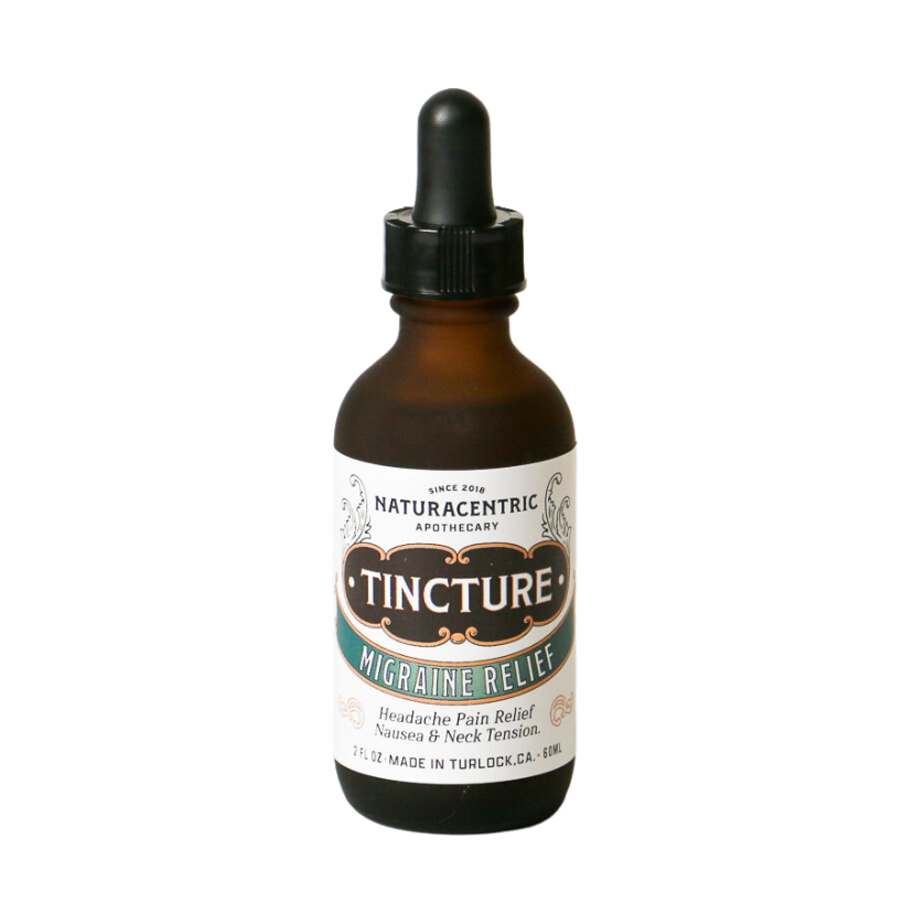 Bottle of tincture with a dropper on a white background